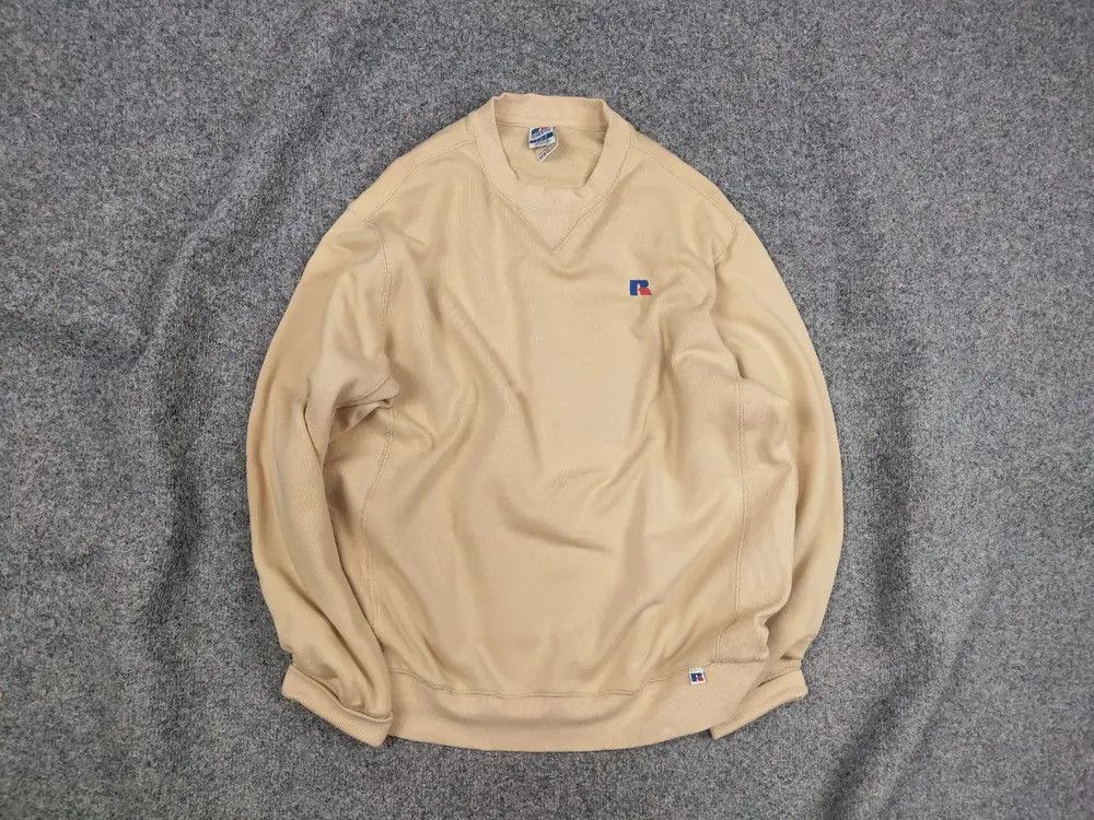 Russell Athletic Vintage 90's Russell Athletic Blank Crew Chek Sweatshirt Size US L / EU 52-54 / 3 - 1 Thumbnail