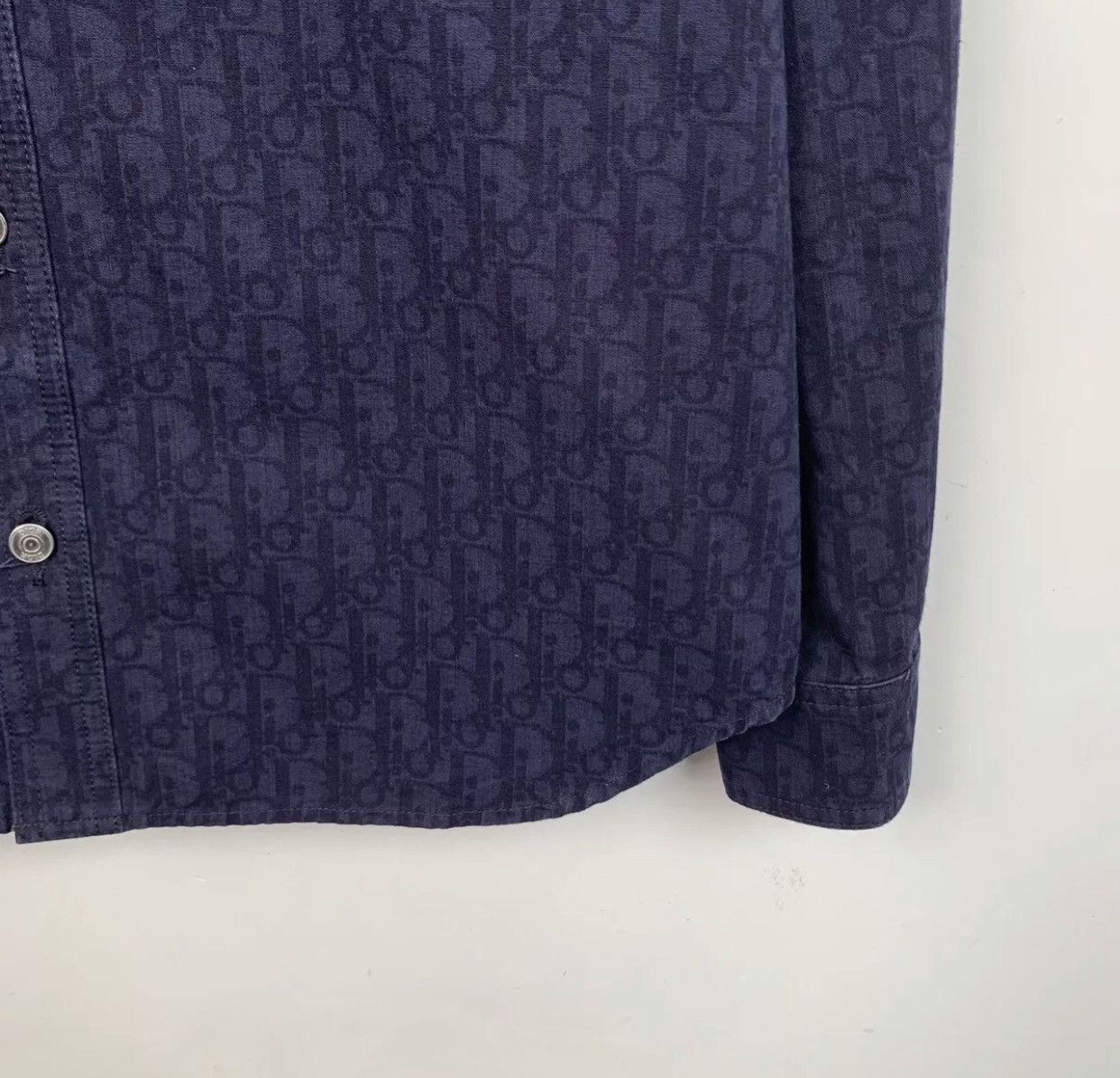 Dior Dior navy blue logo with floral print collar long sleeves Size US M / EU 48-50 / 2 - 4 Thumbnail