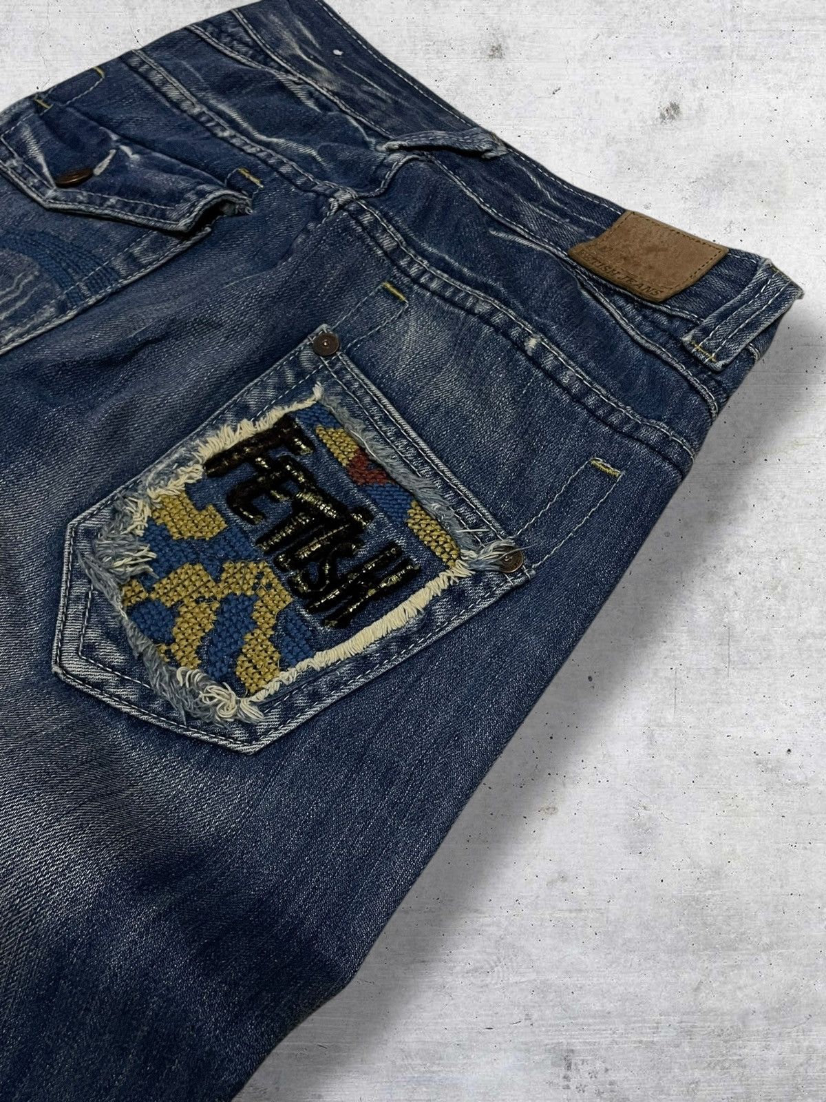 Japanese Brand VINTAGE FETISH 1990S OG JAPAN DESIGNER BAGGY WIDE LEG DENIM Size US 26 / EU 42 - 15 Thumbnail