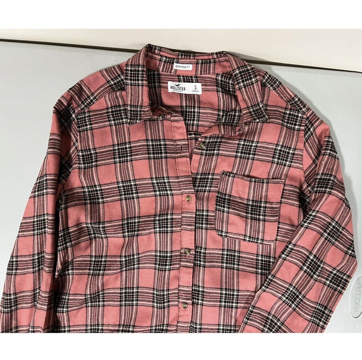 Hollister Hollister Pink Plaid Long Sleeve Flannel Shirt Top Size S 🎀✨ Size S / US 4 / IT 40 - 3 Thumbnail