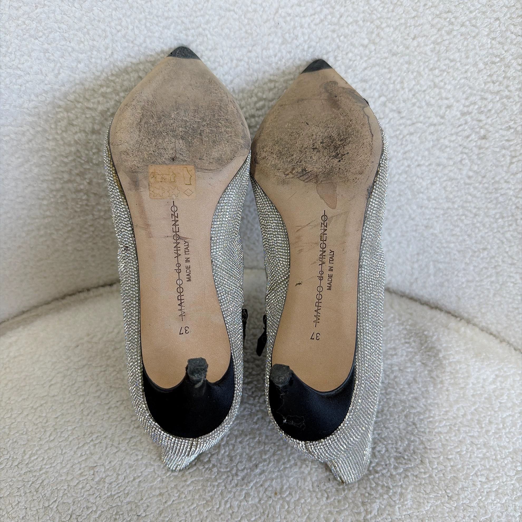 Other Marco de Vincenzo Silver Pave Stiletto Ankle Boots 37 Size US 6.5 / IT 36.5 - 7 Thumbnail
