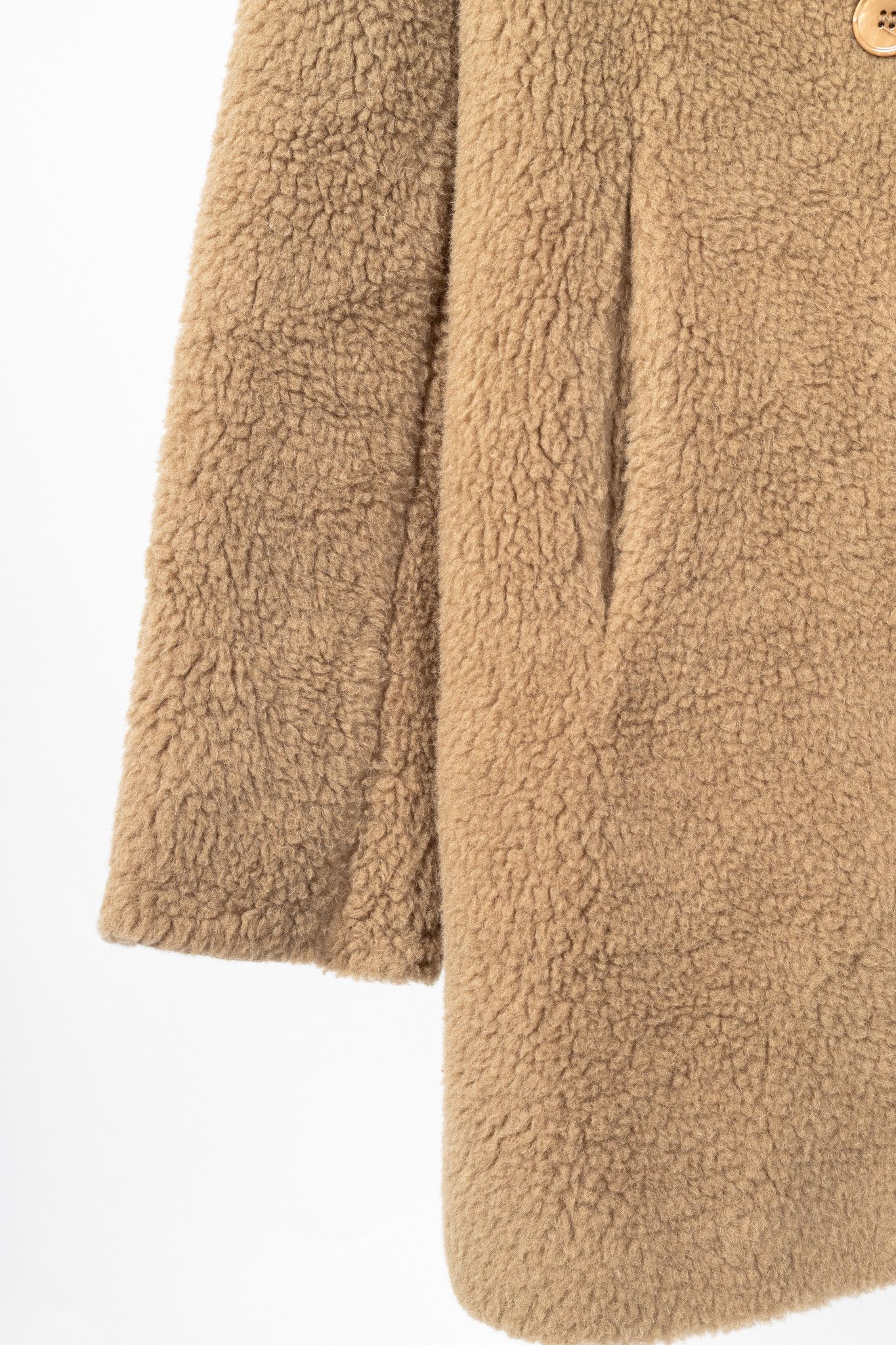 Carven Carven PF15 Camel Alpaca Shearling Double-Breasted Coat Size L / US 10 / IT 46 - 6 Thumbnail