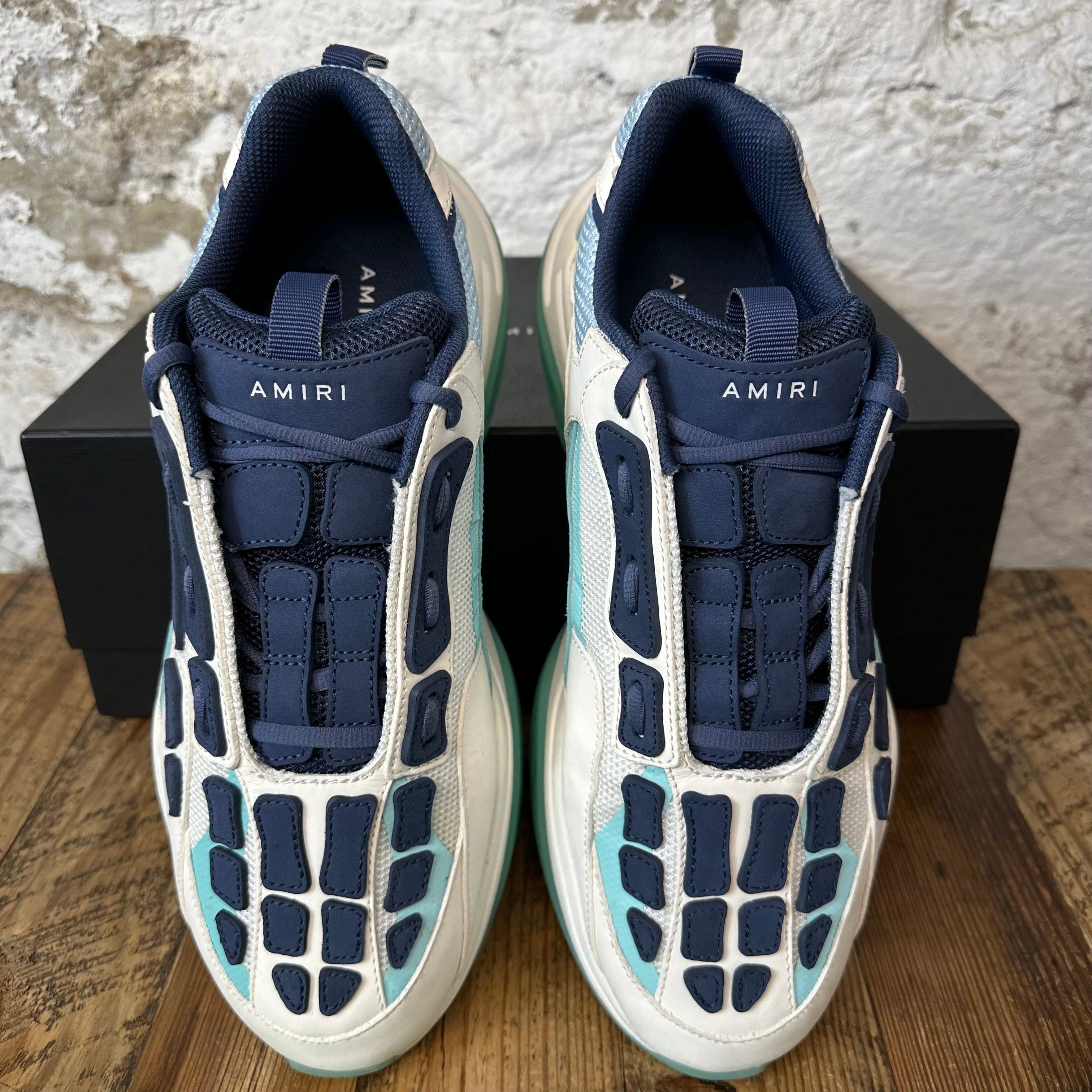 Amiri Amiri Navy Bone Runner White Teal Sneaker Sz 13 (46) Size US 13 / EU 46 - 3 Thumbnail