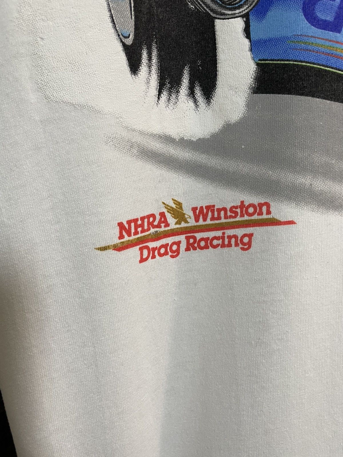 Vintage Vintage 90s Nhra Winston Drag Racing Chief Tshirt USA Fox Size US XL / EU 56 / 4 - 8 Thumbnail