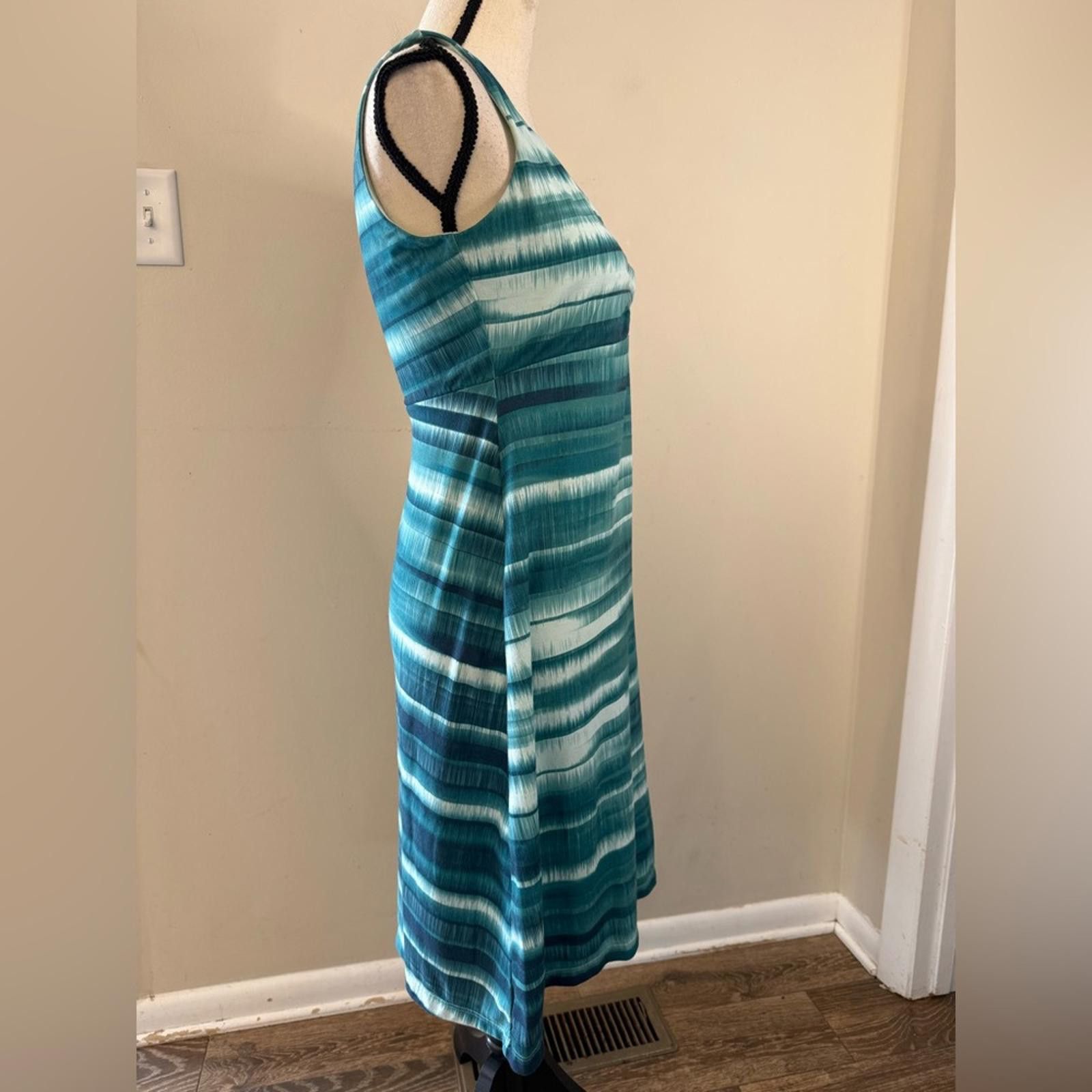 Prana Prana tie dyed stripe sleeveless midi dress green white XS Size XS / US 0-2 / IT 36-38 - 3 Thumbnail