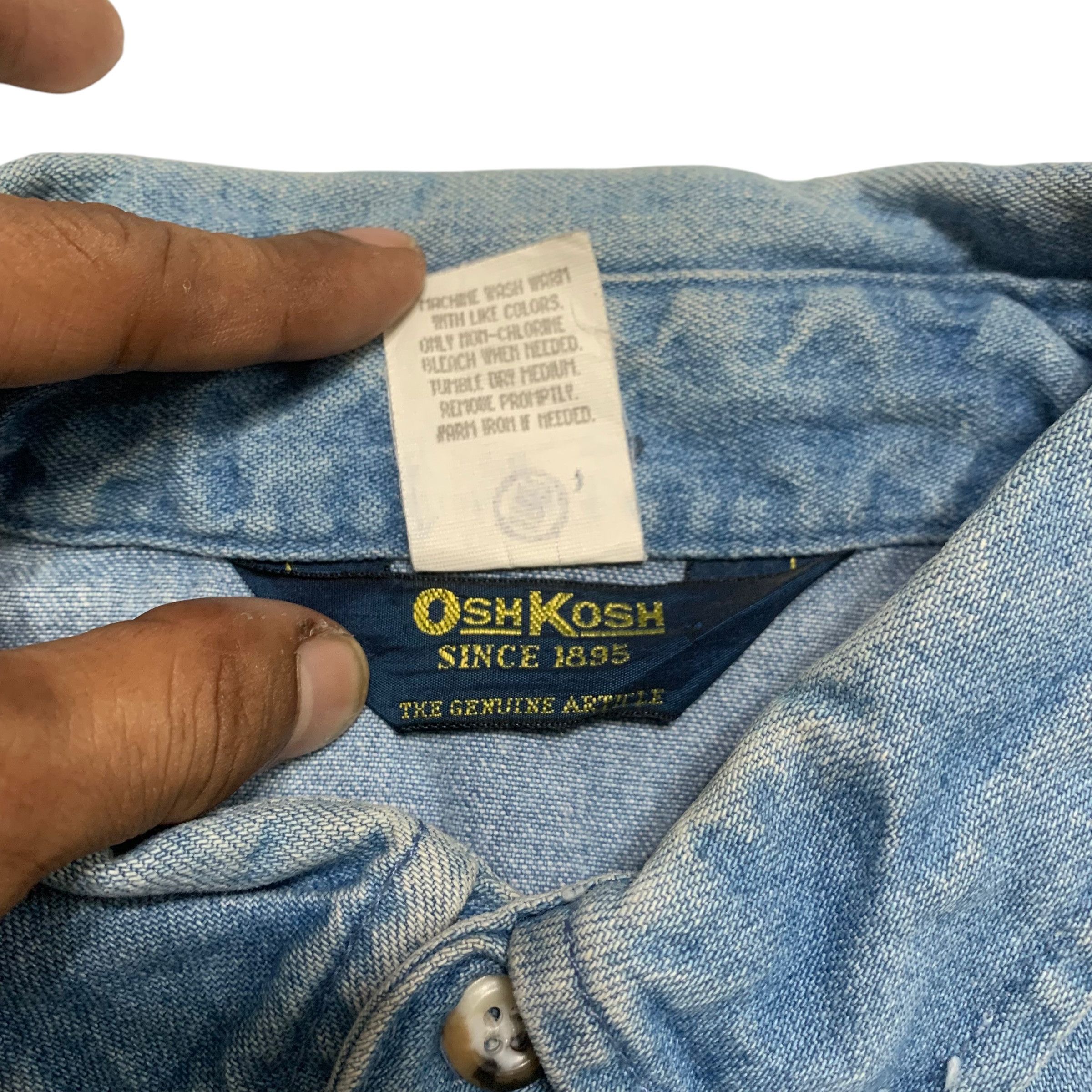 Oshkosh Vintage 70s Oshkosh Denim Shirt Size US L / EU 52-54 / 3 - 6 Thumbnail