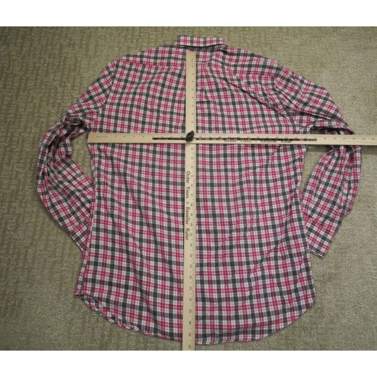 Peter Millar Peter Millar Shirt Men Large Pink Gray Check Long Sleeve Button-Down Cotton Size US L / EU 52-54 / 3 - 4 Thumbnail