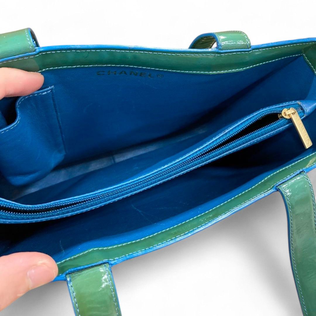 Chanel Chanel - Tote Logo Shoulder Bag Nylon Blue Greenish Size ONE SIZE - 6 Thumbnail