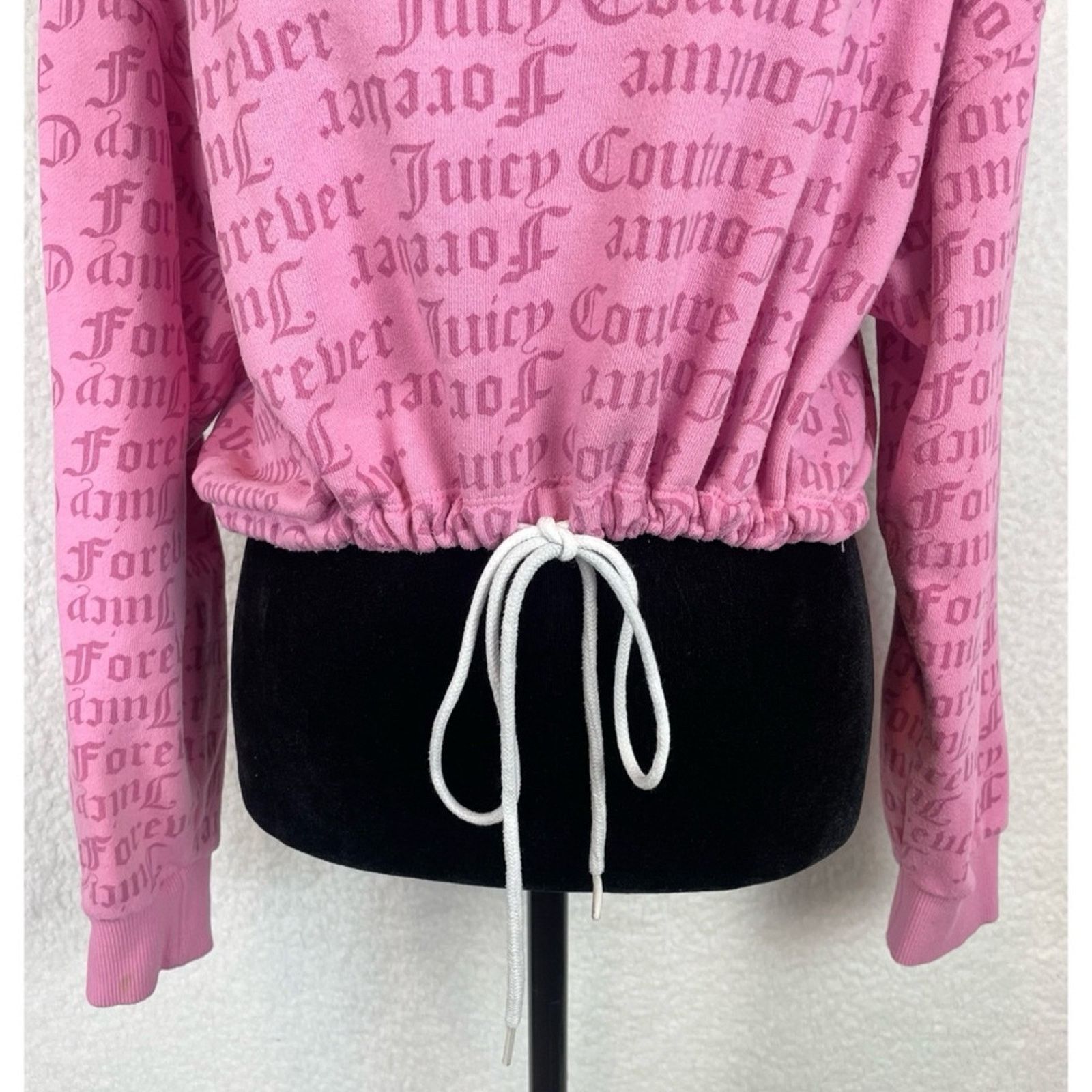 Juicy Couture JUICY COUTURE x F21 • Pink Logo Print Cropped Tie Sweatshirt Size M / US 6-8 / IT 42-44 - 12 Thumbnail