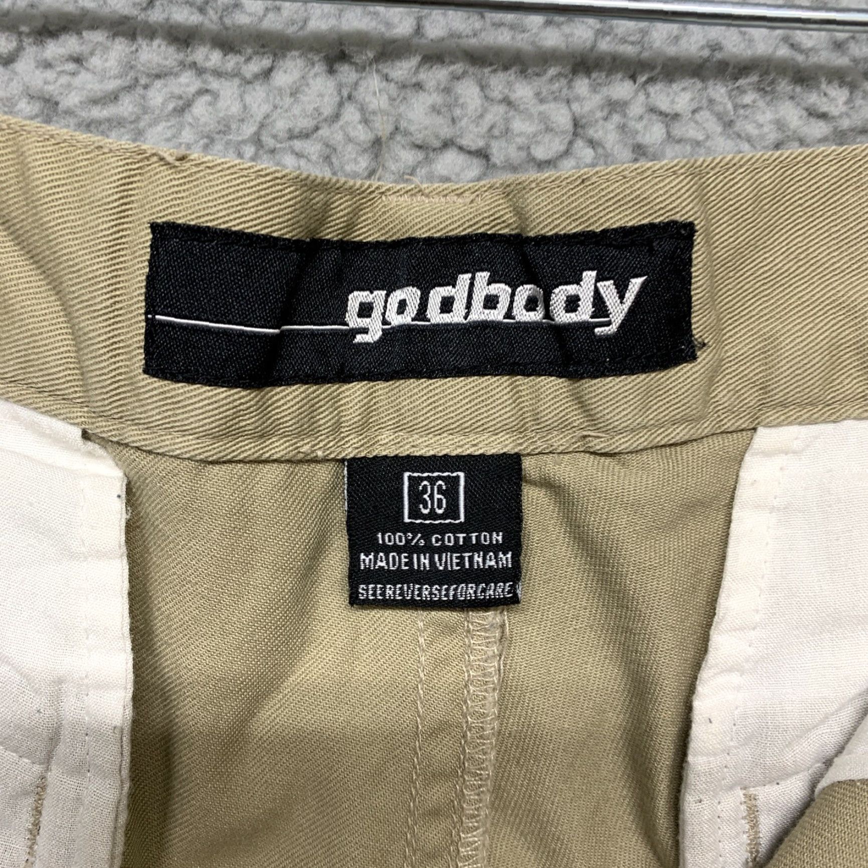 Denime Godbody Denim Cargo Mens Cargo Shorts Tan Size 36 Drawstring Legs Brown Cotton 5-Pocket Design Belt Loops Regular Size US 36 / EU 52 - 3 Thumbnail