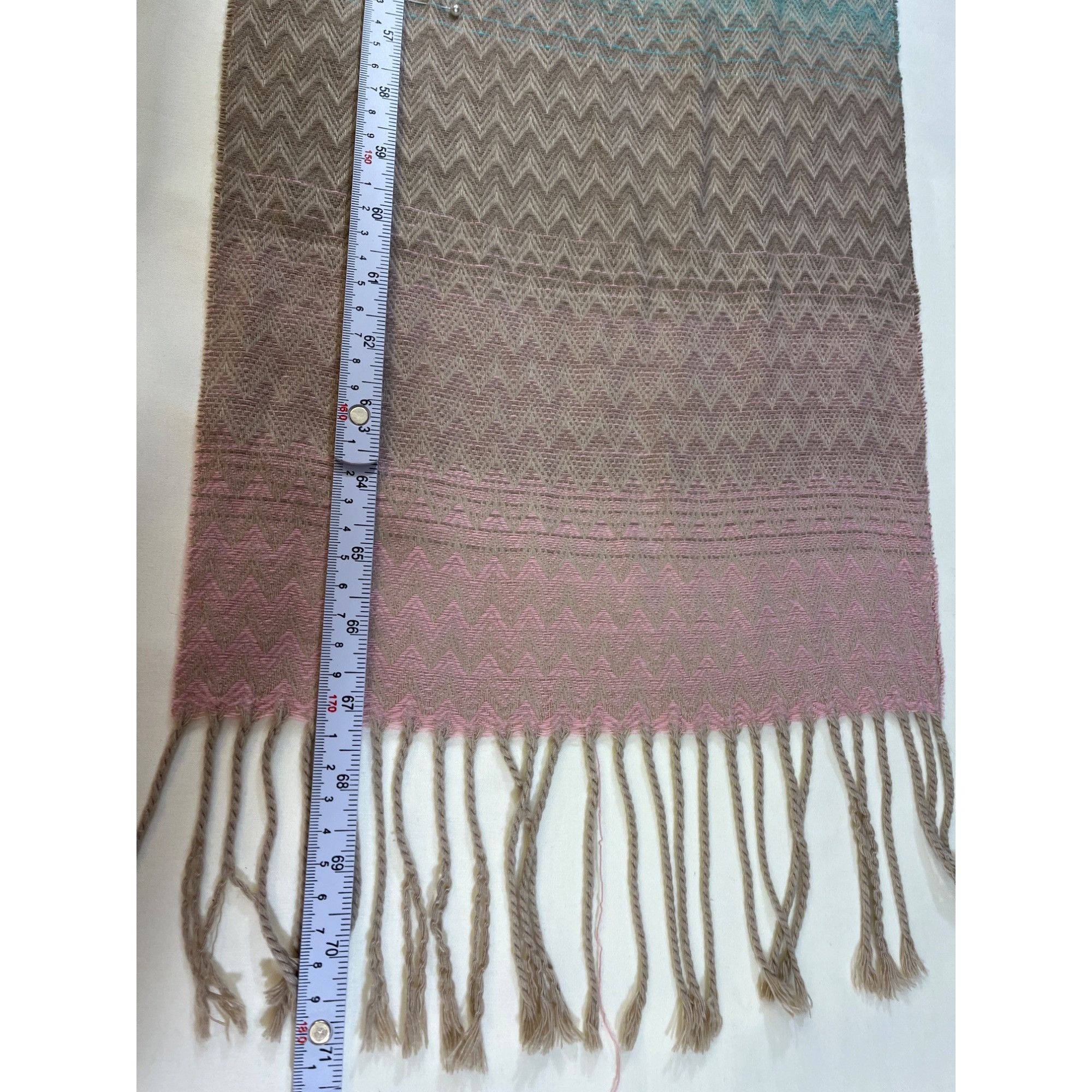 Other Gradient Chevron Scarf with Fringe 67in SKU 7044 Size ONE SIZE - 3 Thumbnail