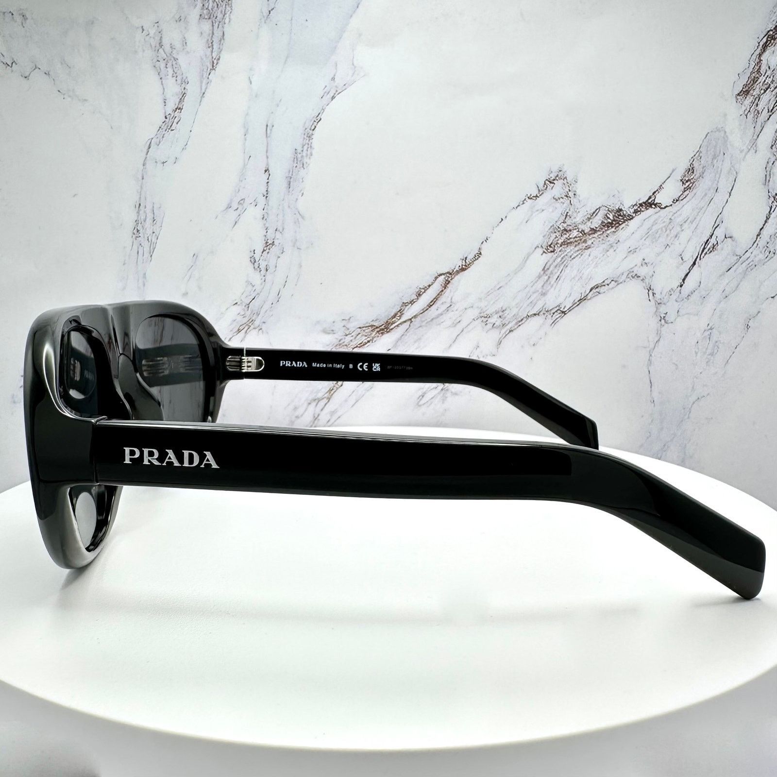 Prada New PRADA Sunglasses Black 2025 Collection Aviator Shield Size ONE SIZE - 4 Thumbnail