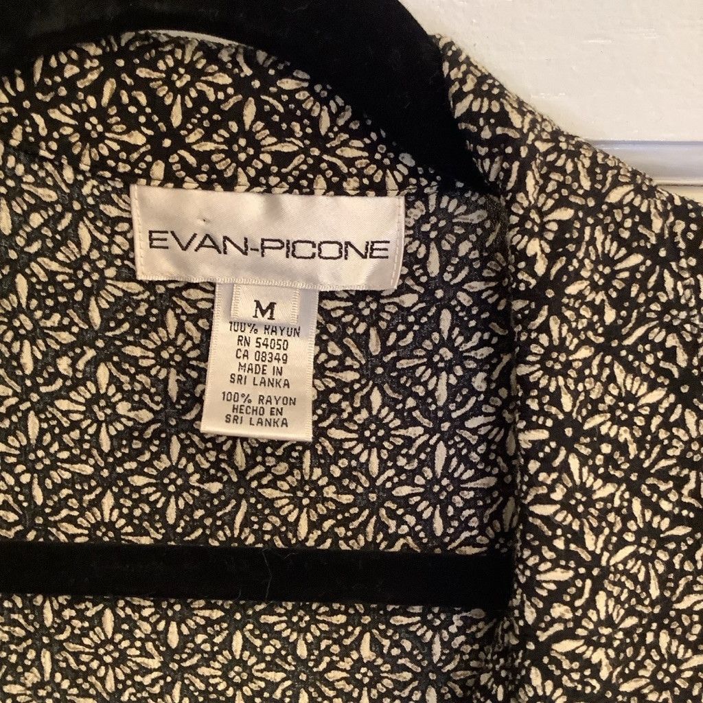 Evan Picone Women's Evan-Picone Blouse, Size M, Black ,brown & White Size M / US 6-8 / IT 42-44 - 3 Thumbnail
