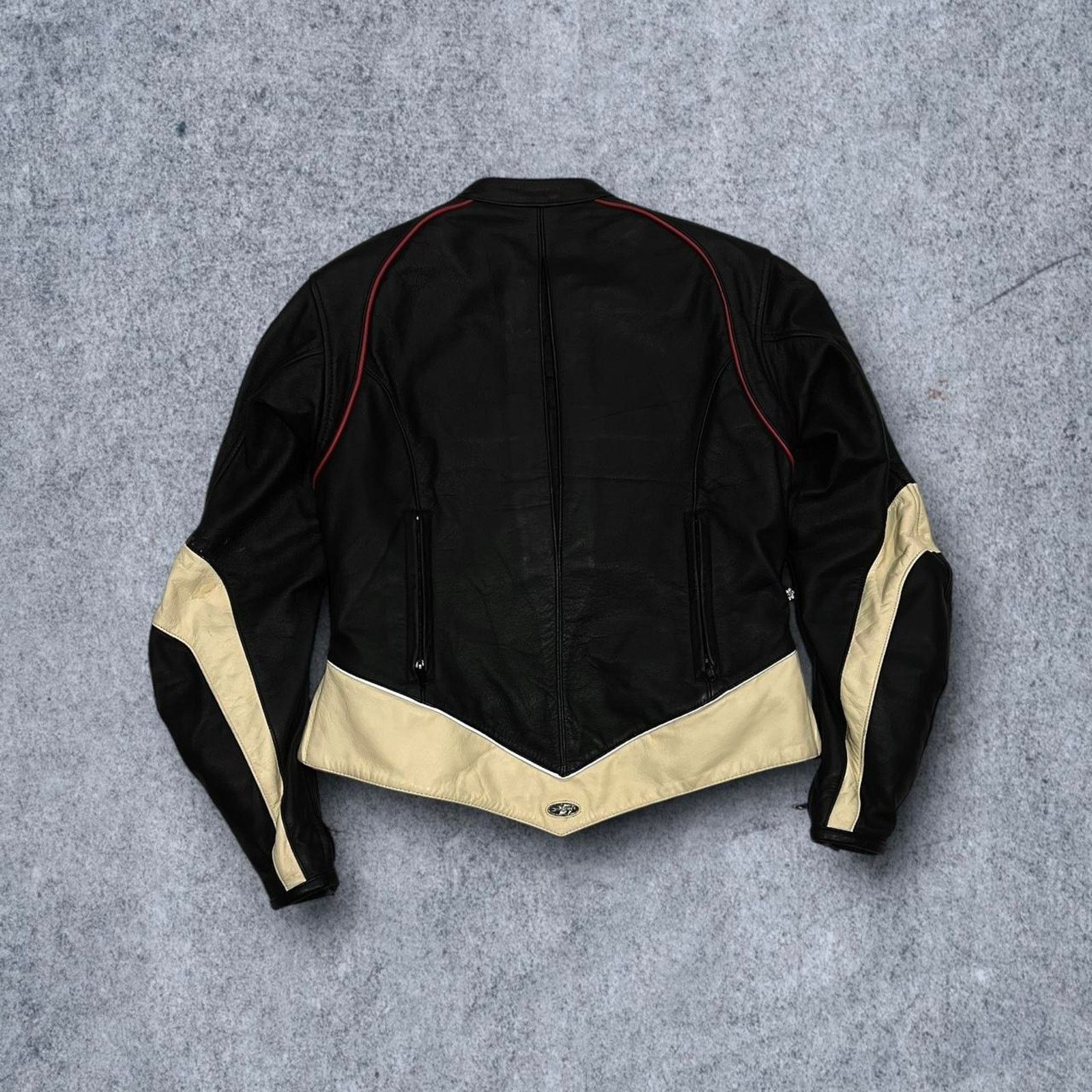Joe Rocket Joe Rocket Black & Cream Leather Motorcycle Jacket Size M / US 6-8 / IT 42-44 - 3 Thumbnail