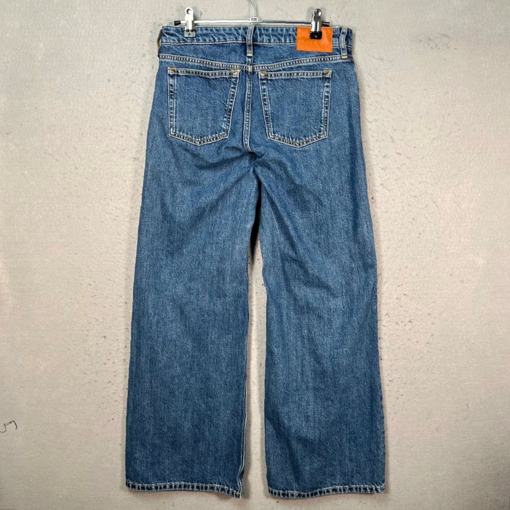 Everlane Everlane Jeans Womens 23R Wide-Leg Blue Denim Organic Cotton Blend 5-Pocket Inseam 30in High Rise Regular Size 40" / US 18 - 2 Thumbnail