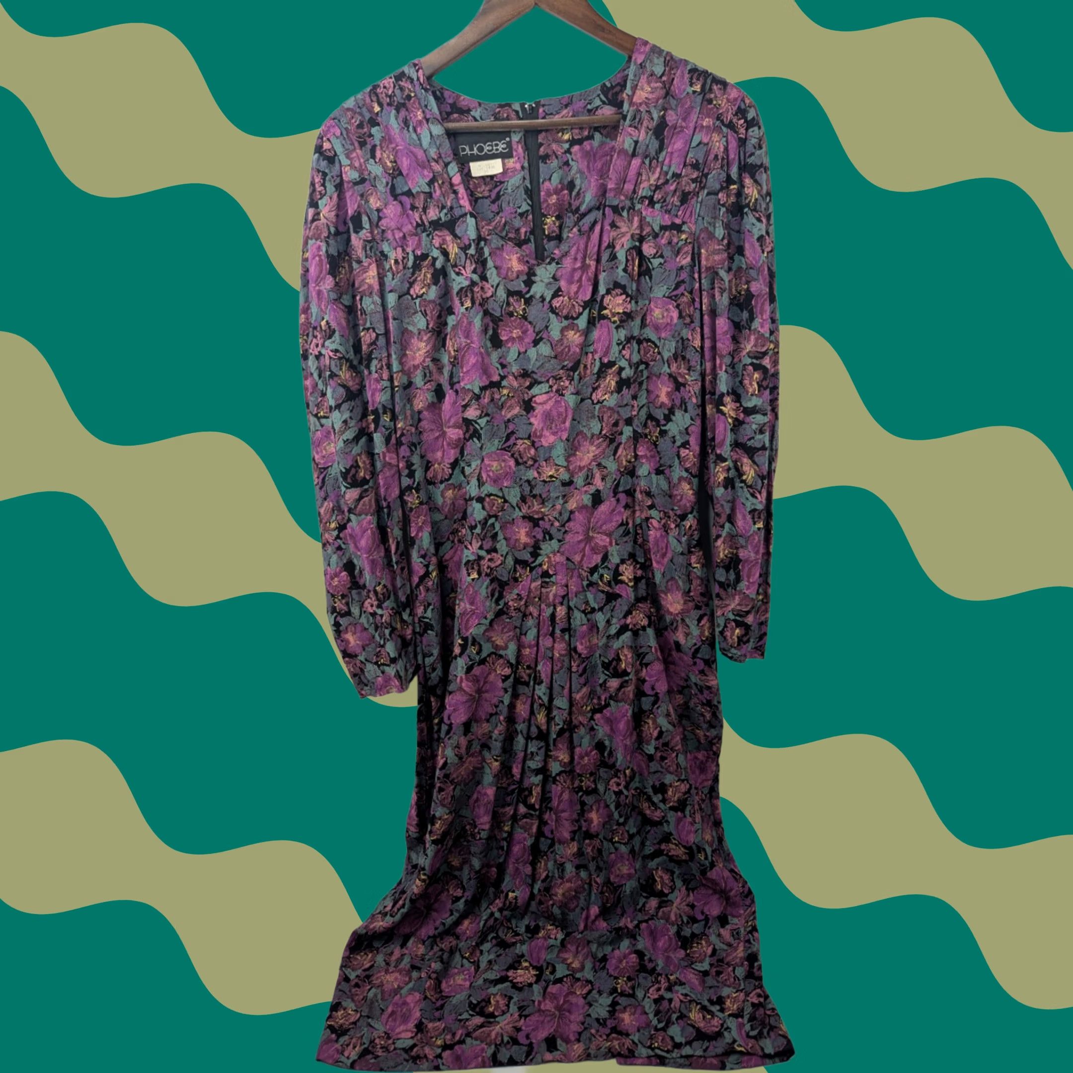 Vintage VINTAGE Phoebe Dress Womens Midi 14 Floral Purple Boho Cottage 80s 90s Modest A-Line Mens Womens Size XL / US 12-14 / IT 48-50 - 1 Thumbnail