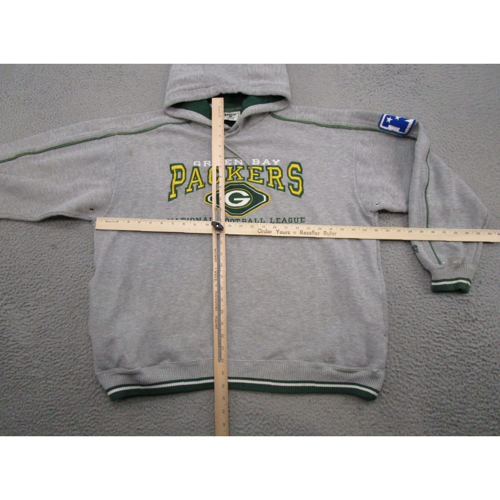 Lee VINTAGE Lee Hoodie Mens L 90s Green Bay Packers NFC Gray Cotton Football Sports Pullover Hooded Size US L / EU 52-54 / 3 - 7 Thumbnail