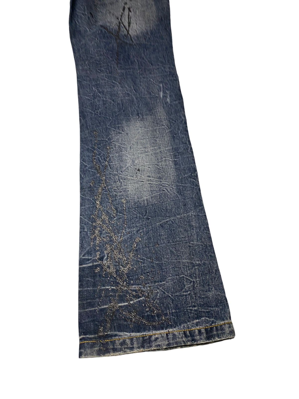 If Six Was Nine Lowbox Buckle Glitter Flared Seawash Jeans Size US 30 / EU 46 - 17 Thumbnail