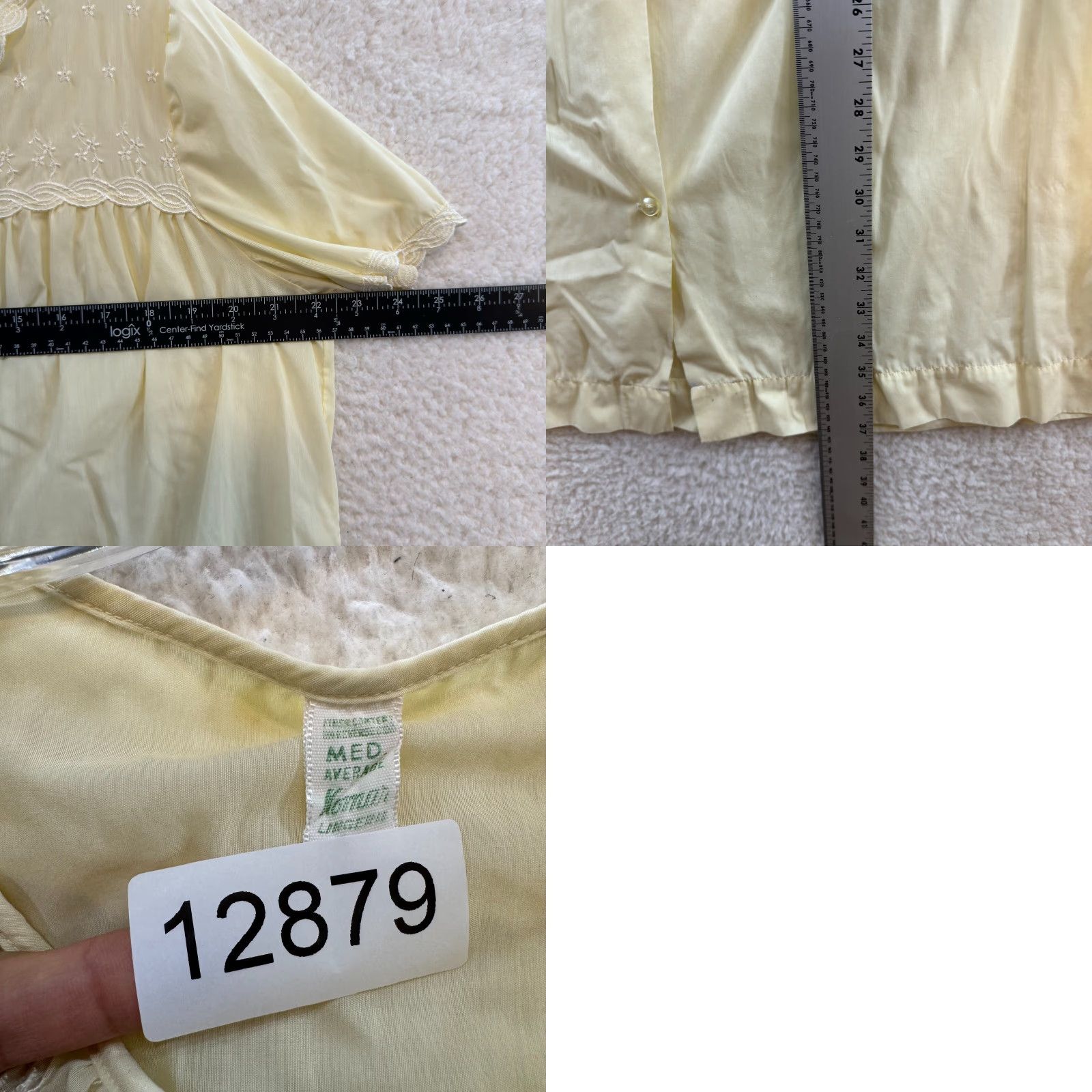 Vintage VINTAGE 80s Nightgown Dress Yellow Grandma Cottagecore Prairie M/L Womens Size L / US 10 / IT 46 - 8 Thumbnail