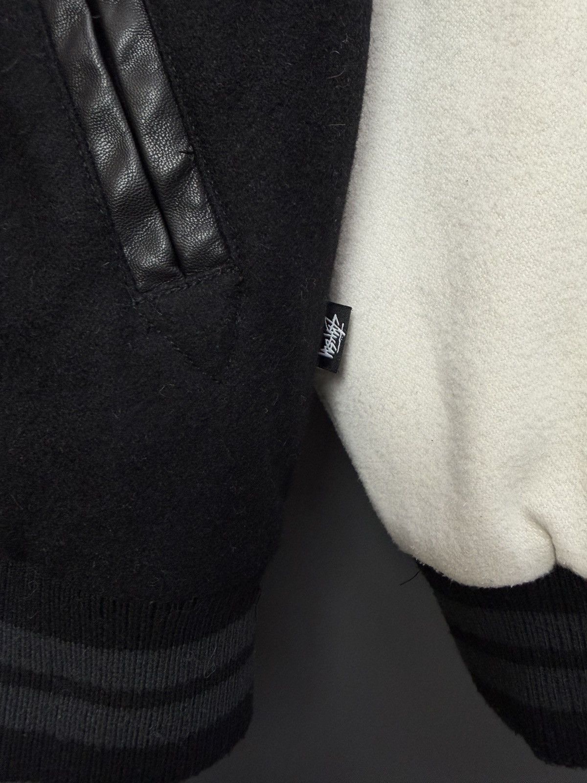 Stussy Stussy Varsity Wool Jacket Big Logo Black Size M Size US M / EU 48-50 / 2 - 6 Thumbnail
