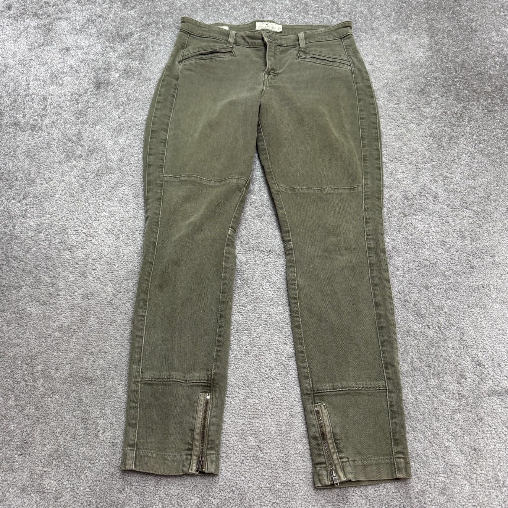 Lucky Brand Lucky Brand Brooke Skinny Jeans Womens 10 Olive Green High Rise Denim City Outdoor Comfort Stretch Size 32" / US 10 / IT 46 - 2 Thumbnail