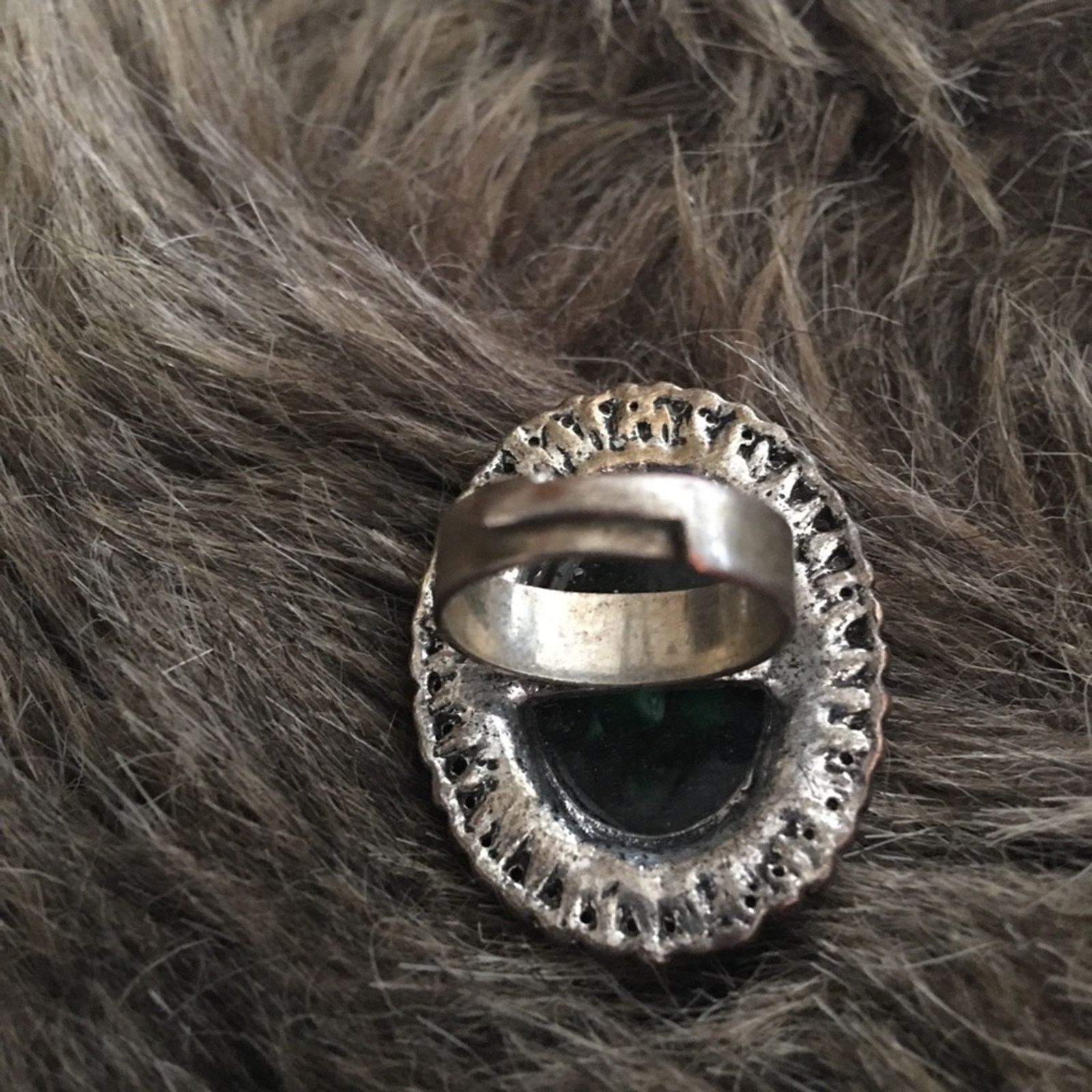 Vintage Vintage faceted veined glass adjustable ring Size ONE SIZE - 6 Thumbnail