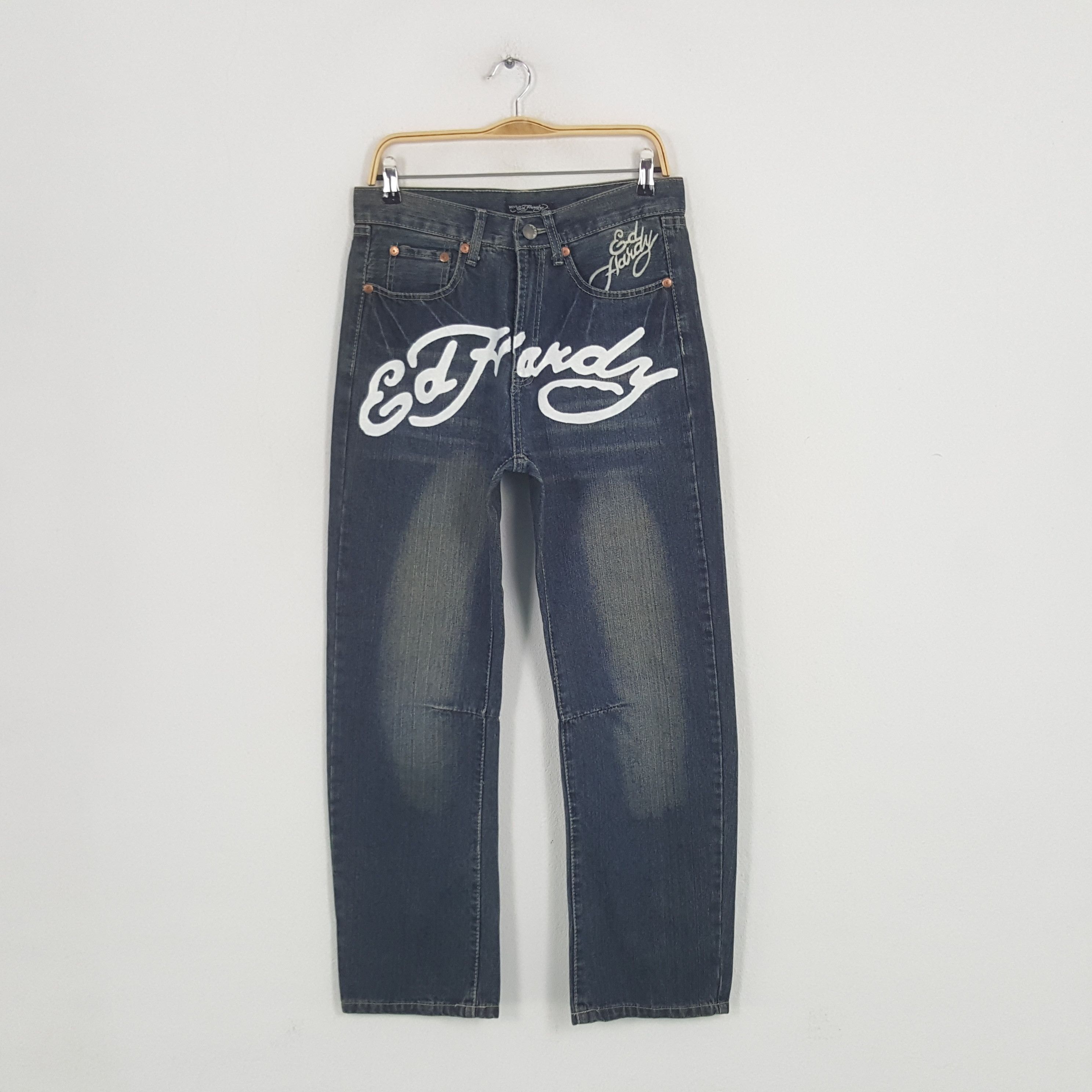Christian Audigier × Ed Hardy × Vintage Vintage Ed Hardy By Christian Audiger American Denim Jeans Size US 30 / EU 46 - 1 Thumbnail