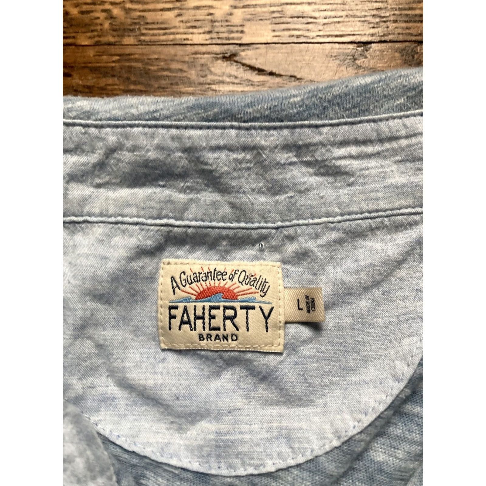 Faherty Faherty Polo Shirt Mens L Blue Pocket Logo Breathable Lightweight Casual Golf Shirt Size US L / EU 52-54 / 3 - 6 Thumbnail