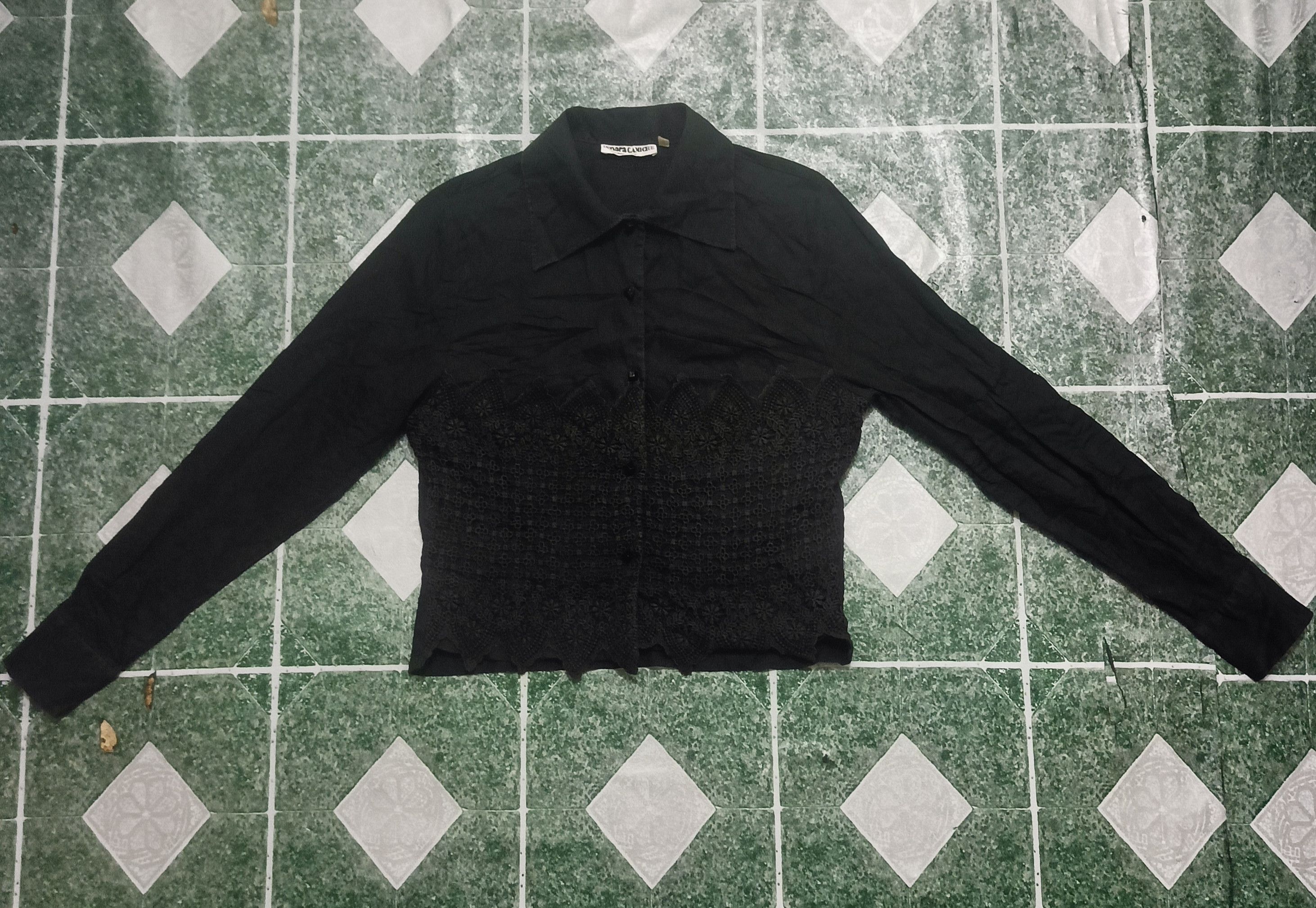 image of Italian Designers x Vintage Italian Design By Nara Camice Button in Black, Women's (Size Small)