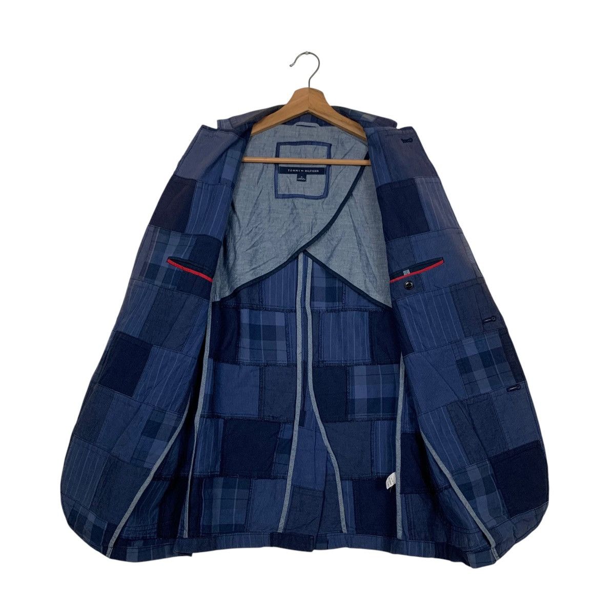 Tommy Hilfiger TOMMY HILFIGER Blue Patchwork Tailored Jacket #2778-C125 Size US M / EU 48-50 / 2 - 11 Thumbnail