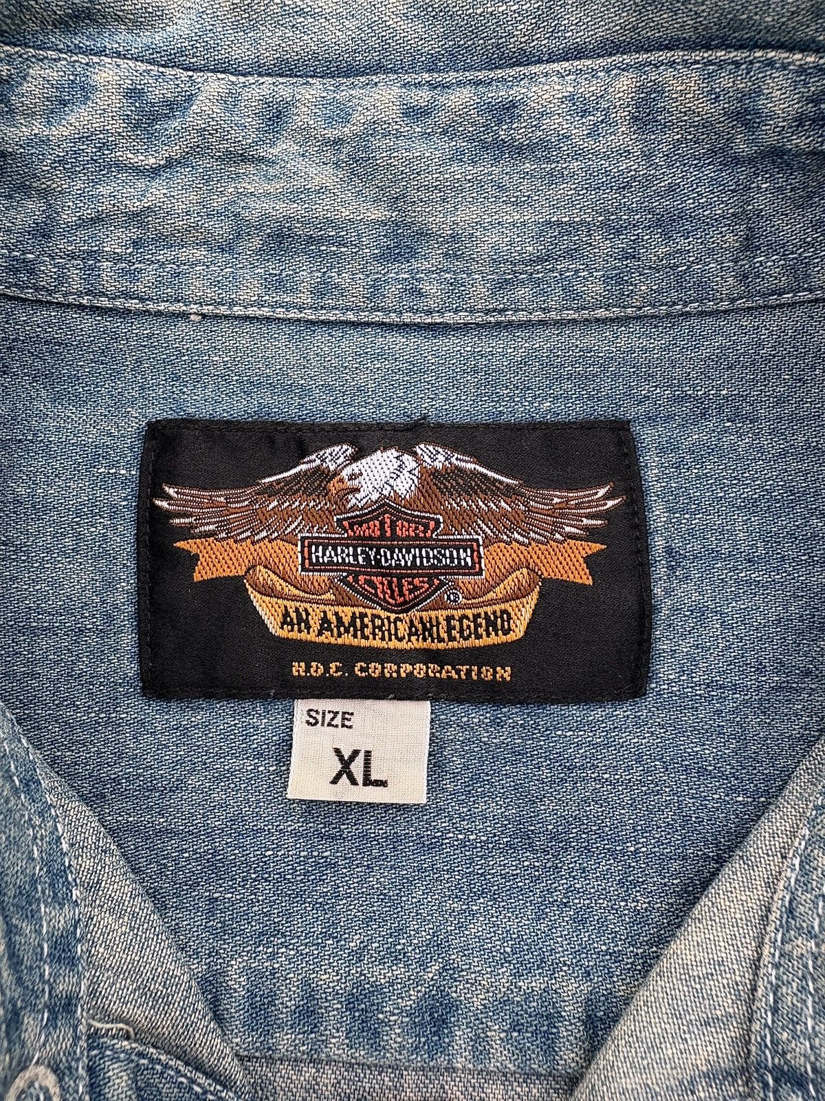 Harley Davidson Vintage Harley-Davidson Biker Denim Shirt Rider Size US XL / EU 56 / 4 - 9 Thumbnail