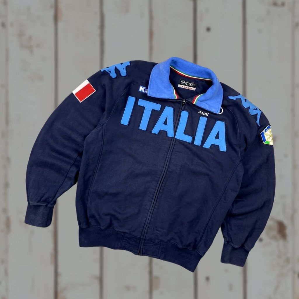 Kappa VINTAGE Kappa F.I.S.I. Italy Olympic Ski Team 00s Track Jacket Men XL Blue Size US XL / EU 56 / 4 - 1 Thumbnail
