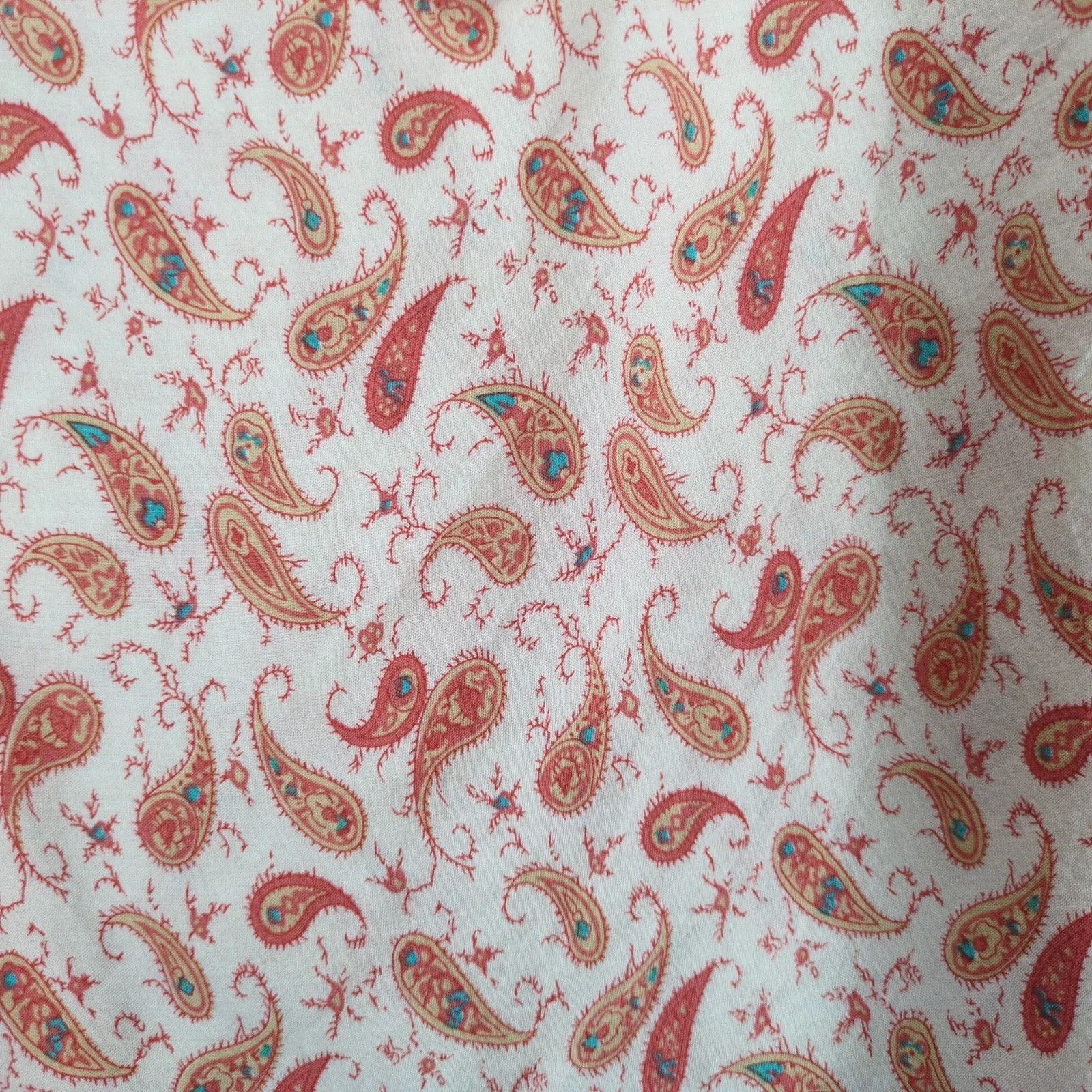 Anthropologie Grand & Greene Orange Floral Paisley Blouse Sz L Puff Sleeve Size L / US 10 / IT 46 - 10 Thumbnail