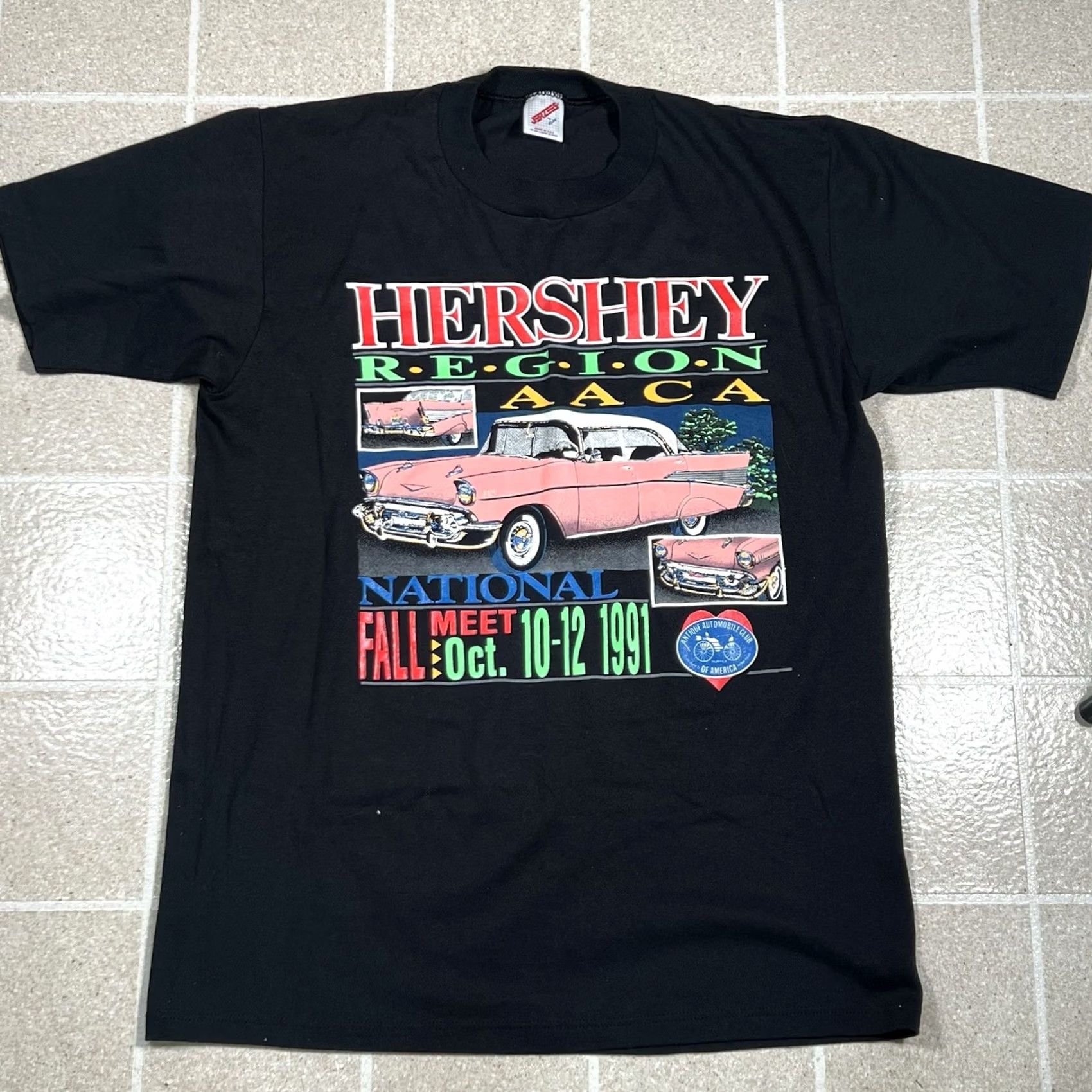 Jerzees VINTAGE 1991 Stitch T-Shirt Mens L JERZEES Black Single Stitch Muscle Car Show Hershey Region Shirt Boys/Girls Mens Size US L / EU 52-54 / 3 - 2 Thumbnail