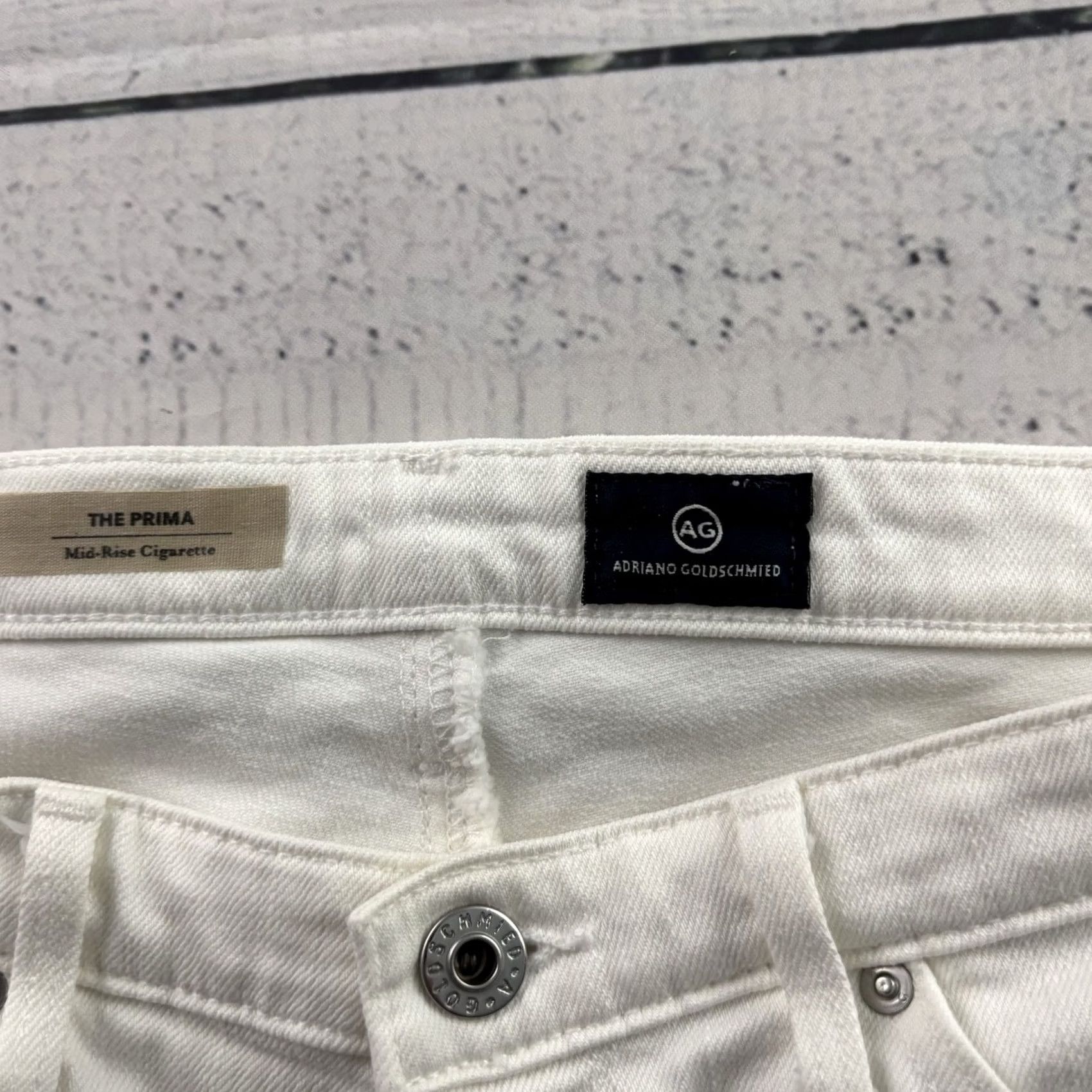 Denime AG Adriano Goldschmied Prima Mid-Rise Cigarette Denim Jeans Women's 28R White Size 28" / US 6 / IT 42 - 5 Thumbnail