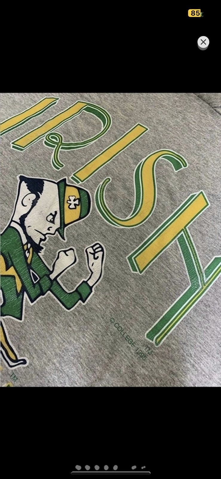 NCAA ***FINAL DROP***RARE 1995NOTRE DAME FIGHTING IRISH LNGSLV XL Size US XL / EU 56 / 4 - 6 Thumbnail