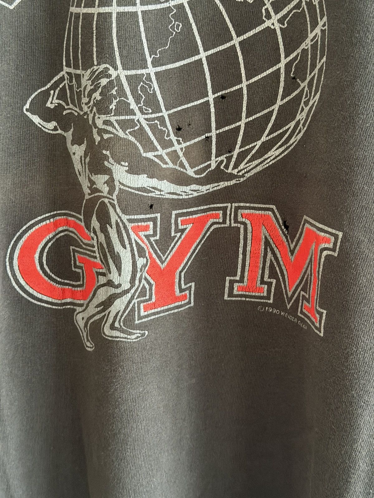 Vintage *RARE* VINTAGE 1990 WEIDER GEAR GYM FADED TEE BODYBUILDING Size US XL / EU 56 / 4 - 15 Thumbnail