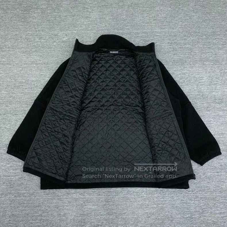 Balenciaga Balenciaga Black Big Logo Wool Cotton Coat Jacket Size US S / EU 44-46 / 1 - 6 Thumbnail