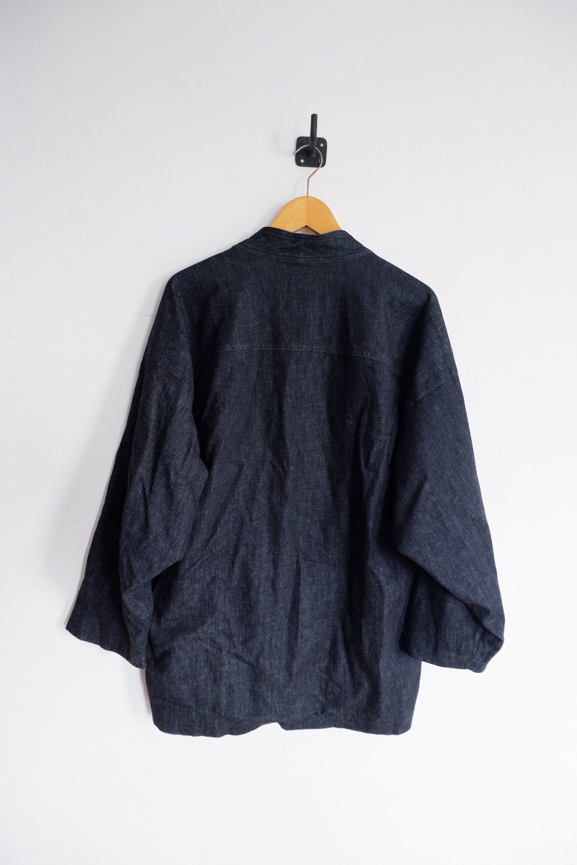 YOKO SAKAMOTO Sakamoto Japan Indigo Collarless Chore Denim Size US S / EU 44-46 / 1 - 3 Thumbnail