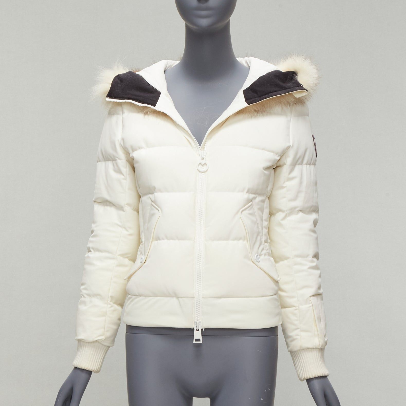 Other ROSSIGNOL ivory fur trim hood logo hooded down puffer jacket IT38 XS Size XS / US 0-2 / IT 36-38 - 1 Thumbnail
