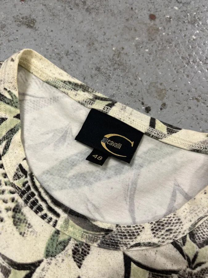 Designer × Just Cavalli × Vintage 2000s Cavalli Square Rosary T-Shirt Size US XS / EU 42 / 0 - 8 Thumbnail