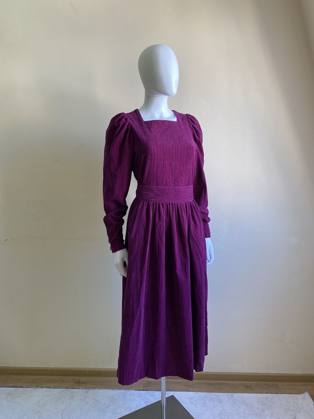 Laura Ashley Vintage 80s Laura Ashley Pink/Purple Belted Midi Dress Size M / US 6-8 / IT 42-44 - 2 Thumbnail