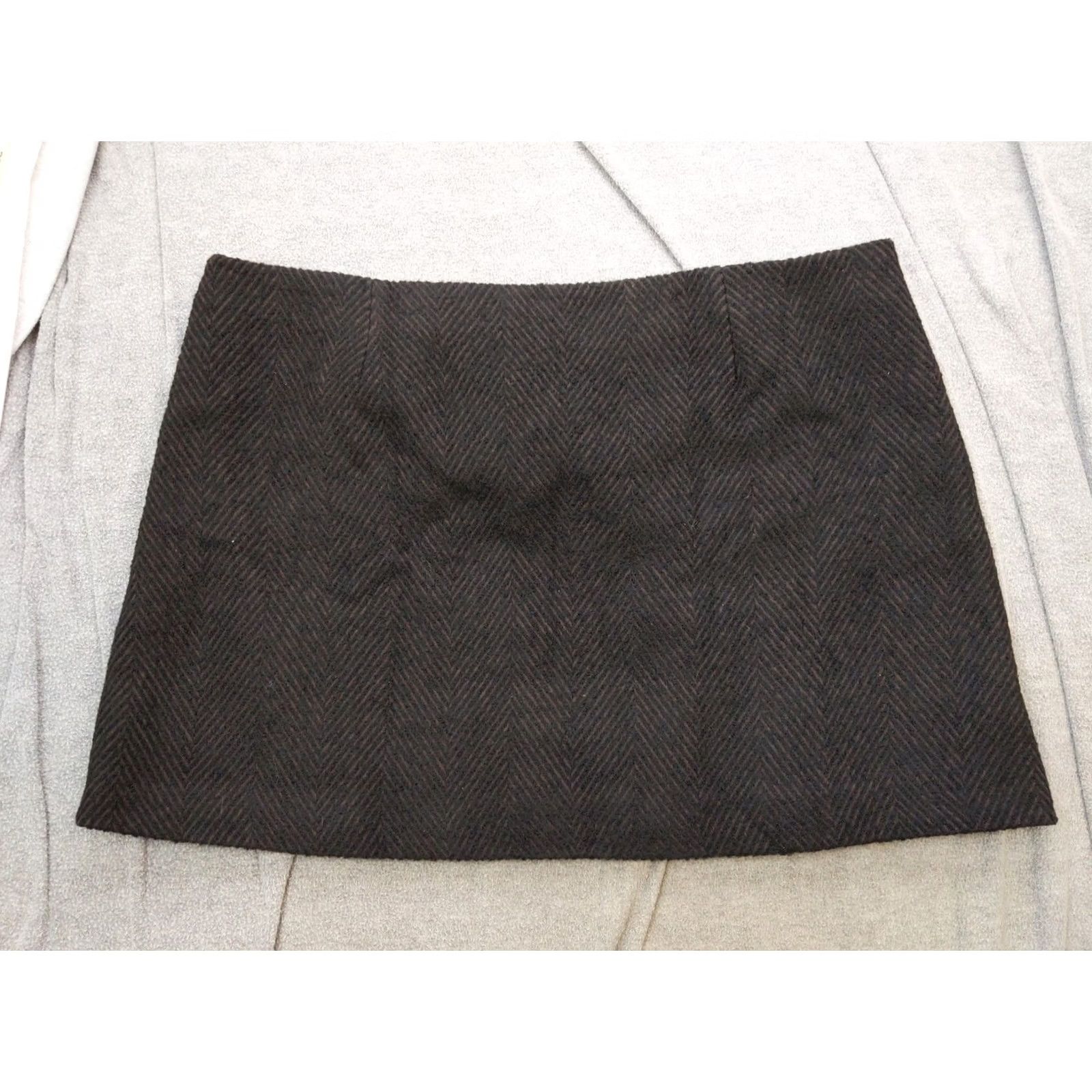 Gap Gap Skirt 20 Brown Herringbone Tweed A Line Short Mini Lined Casual Womens Size 42" / US 20 - 6 Thumbnail