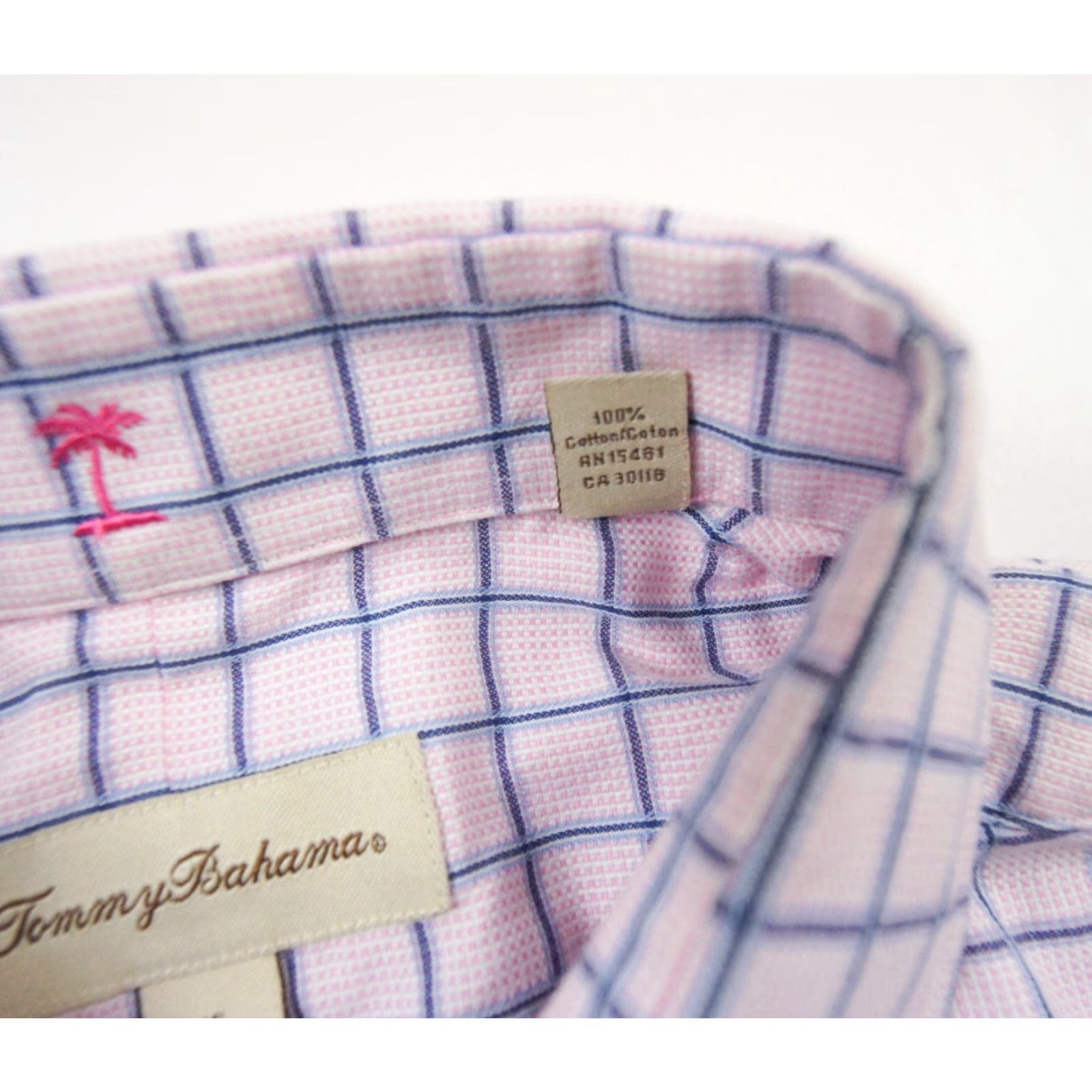 Tommy Bahama Tommy Bahama Men's Long Sleeve Button-Up Shirt 16 34-35 Pink Cotton Dress Casual Business Work Size 42R - 6 Thumbnail