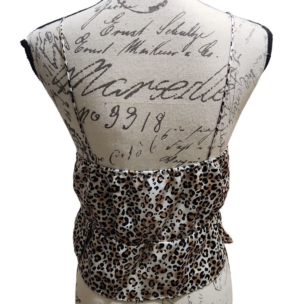 Topshop Topshop Ladies Size 6 Tan Black Animal Print Ruffle Front S Size M / US 6-8 / IT 42-44 - 5 Thumbnail