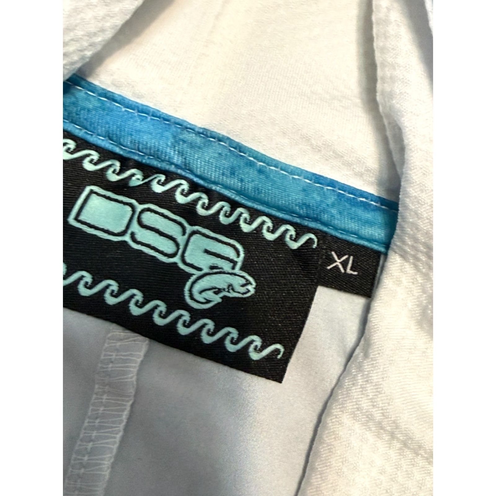 Vintage OSG Fishing Apparel Shirt Men XL Blue White Long Sleeve with Hoodie Size US XL / EU 56 / 4 - 7 Thumbnail