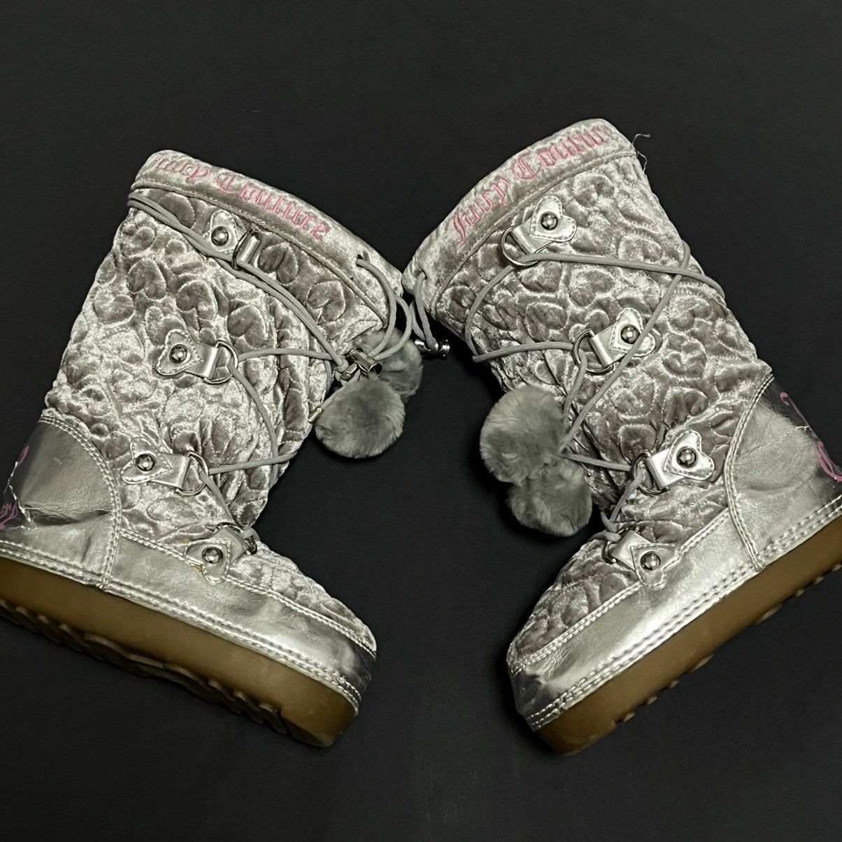 Juicy Couture × Vintage VINTAGE JUICY COUTURE MOHAIR MONOGRAM WINTER UNT SNOW BOOTS Size US 5.5 / IT 35.5 - 1 Thumbnail