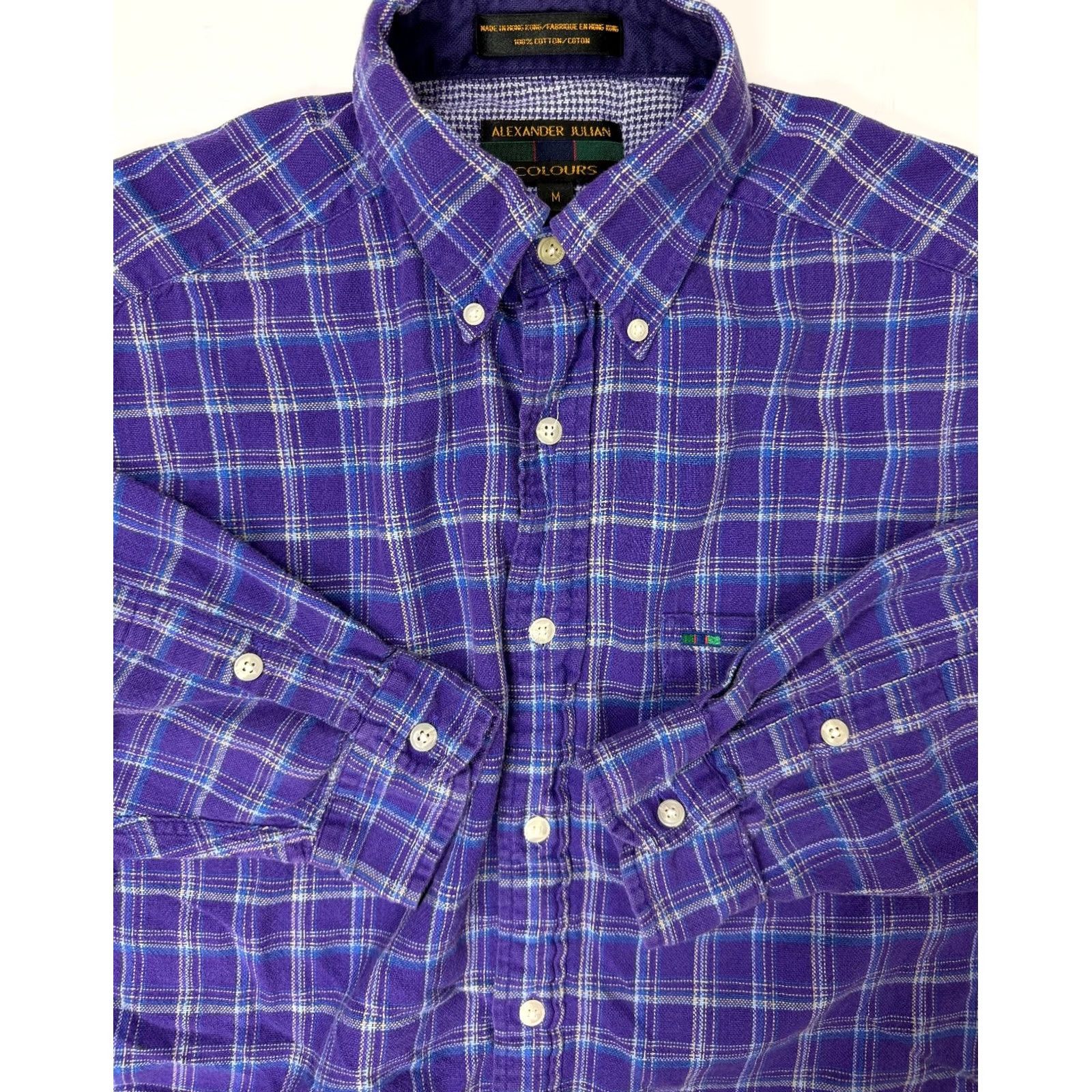 Alexander Julian VINTAGE Alexander Julian Shirt Men M Plaid Lightweight 90s Casual Button-Up Collared Long Sleeve Purple Size US M / EU 48-50 / 2 - 2 Thumbnail