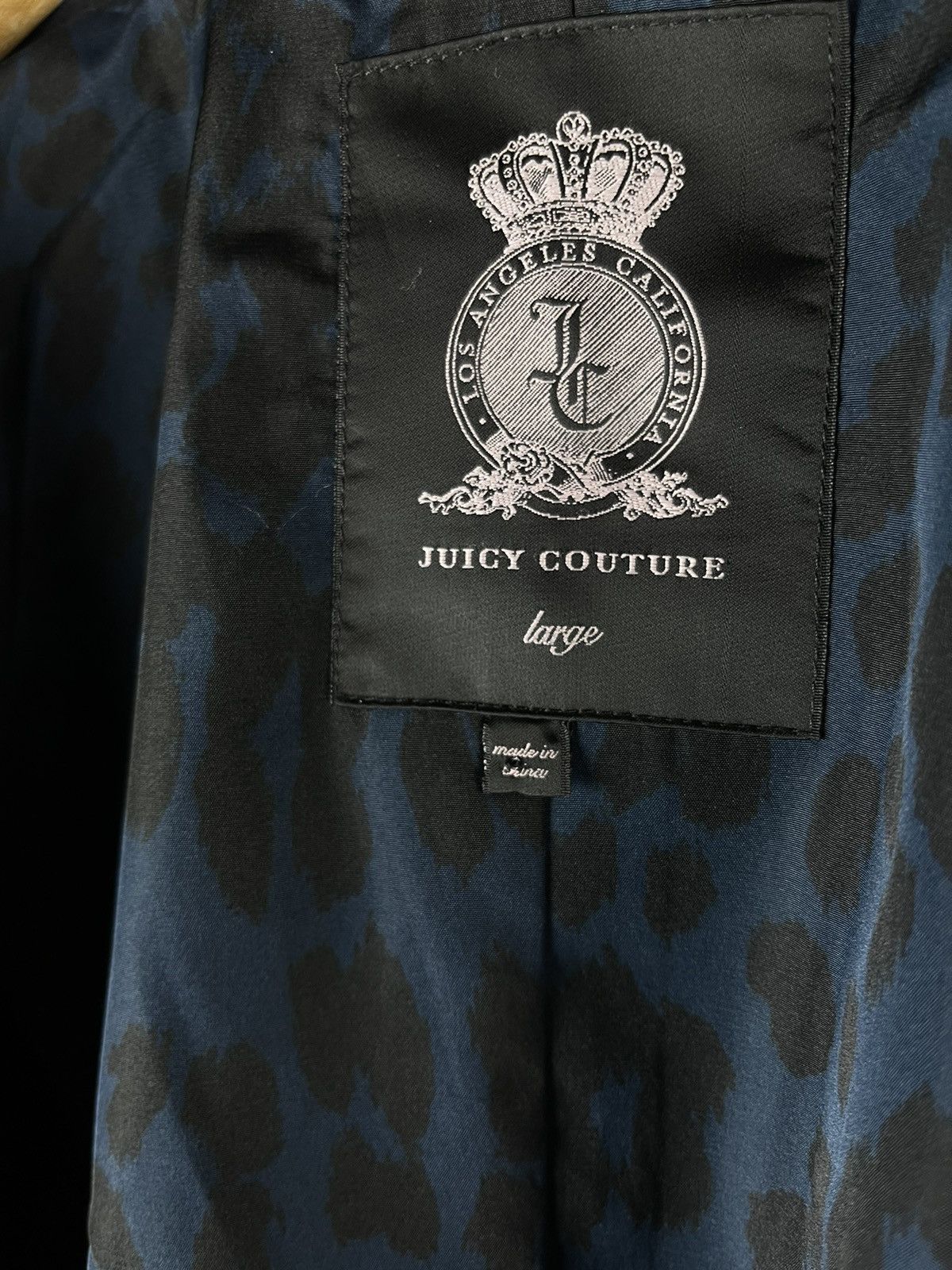 Juicy Couture Y2K Juicy Couture Cropped Wool Jacket Faux Fur Collar Blue Size L / US 10 / IT 46 - 10 Thumbnail