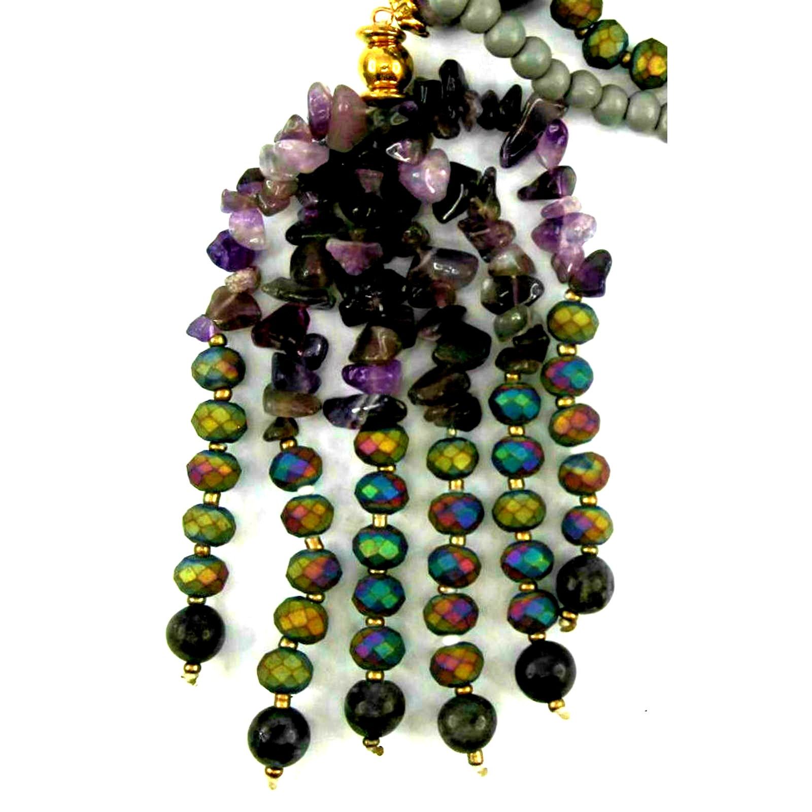 The Unbranded Brand Genuine Amethyst Necklace Multicolor Aurora Borealis Beads Size ONE SIZE - 1 Thumbnail